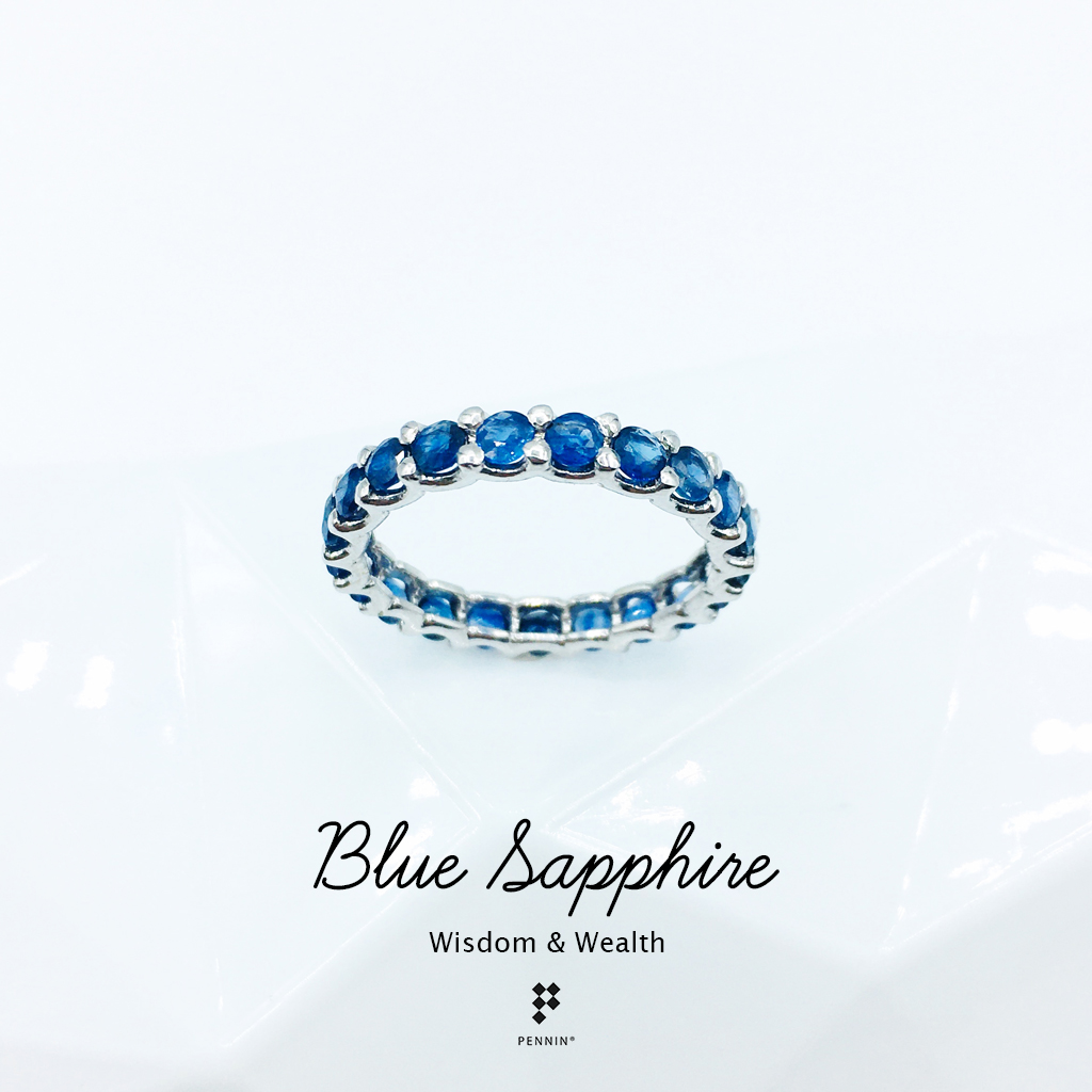 Eternity Sapphire Ring : แหวนไพลินแท้ฝังรอบวง นำโชคลาภสู่เจ้าของไม่มีที่สิ้นสุด