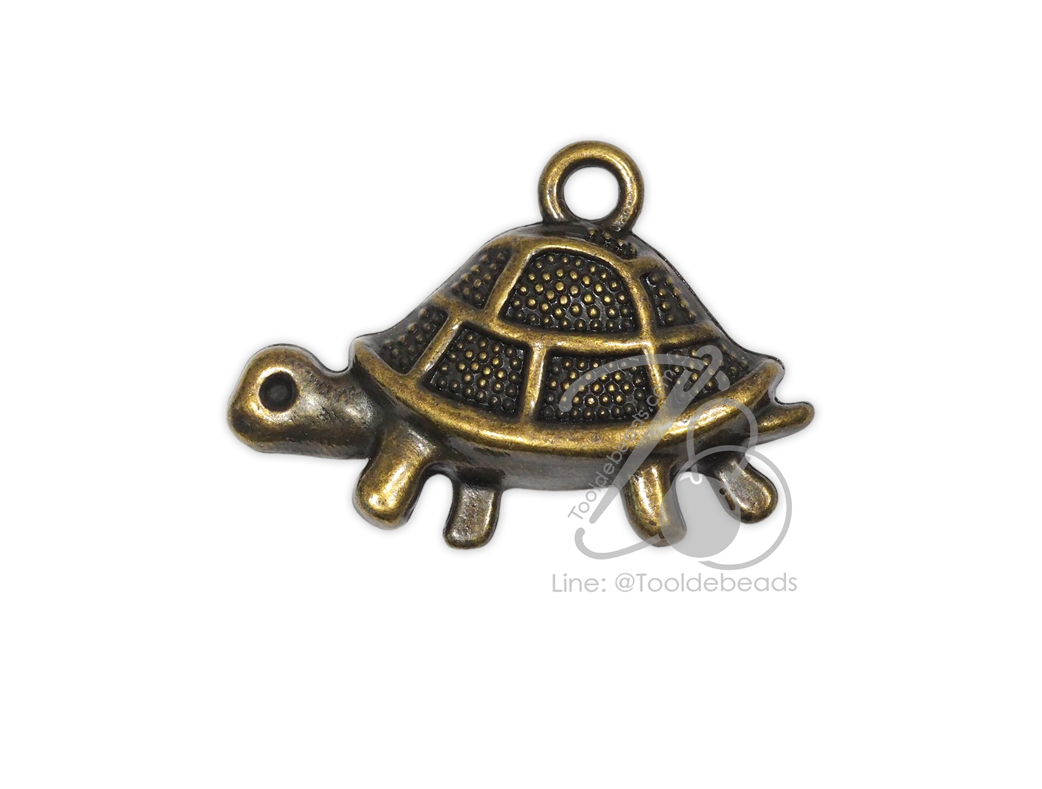 จี้เหล็ก 560 32มม. ลายเต่า สีสนิม (1 ชิ้น) SKU-16672