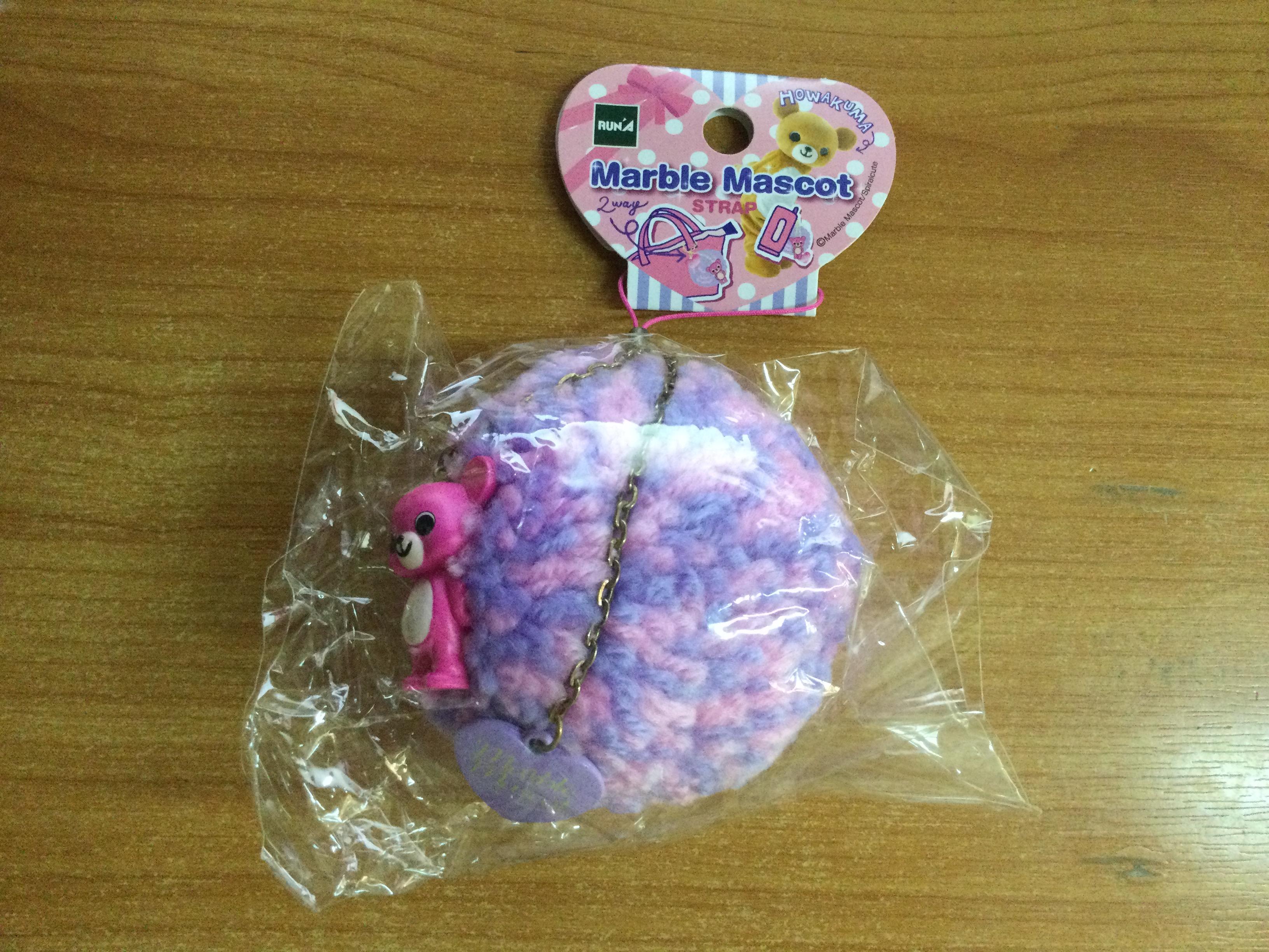 Marble Mascot Strap 3 นิ้ว สีม่วง-ชมพู