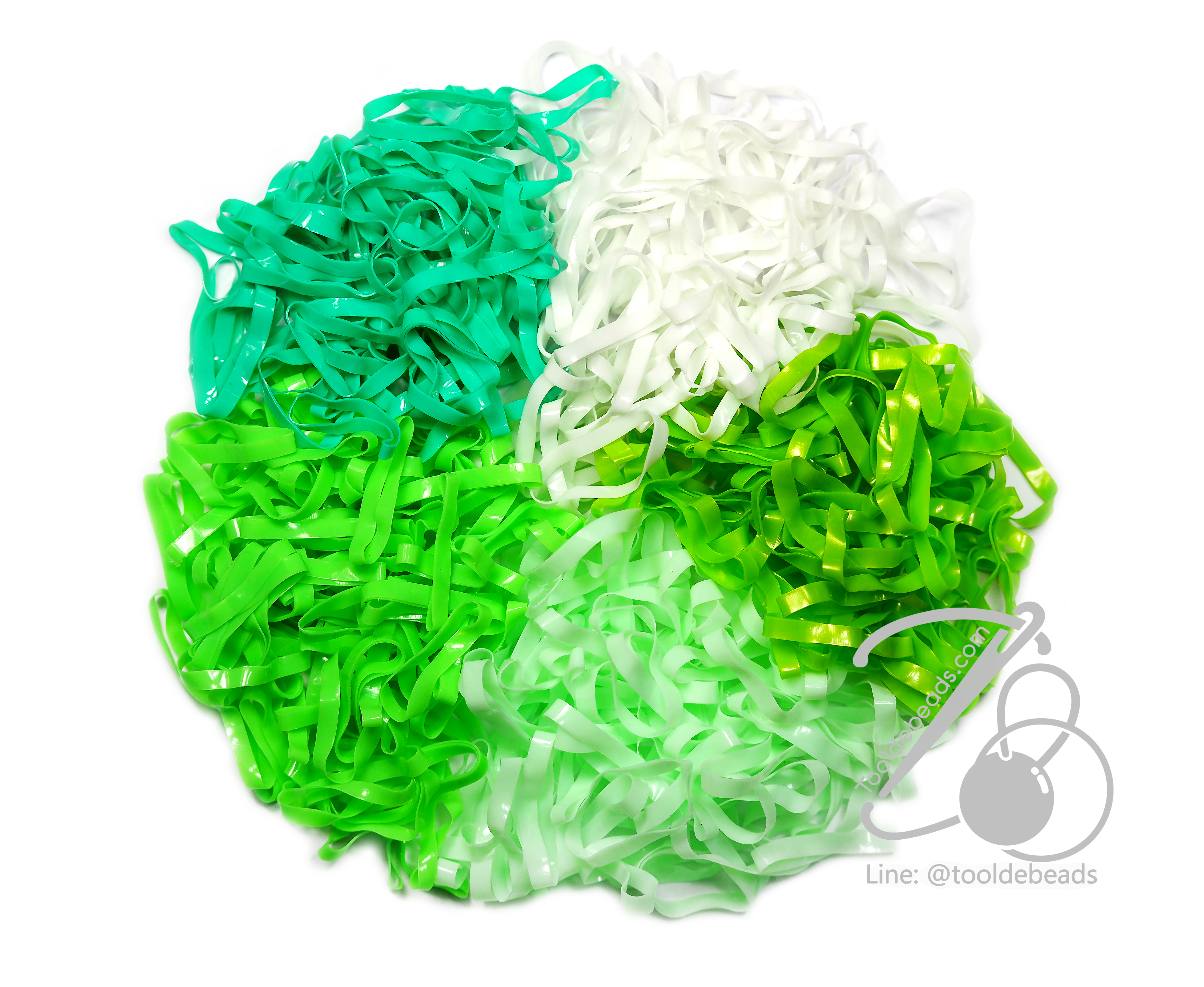 หนังยางรัดผม 3.5มม. สีผสม 12 เส้นใหญ่ (1 กิโลกรัม) SKU-05350