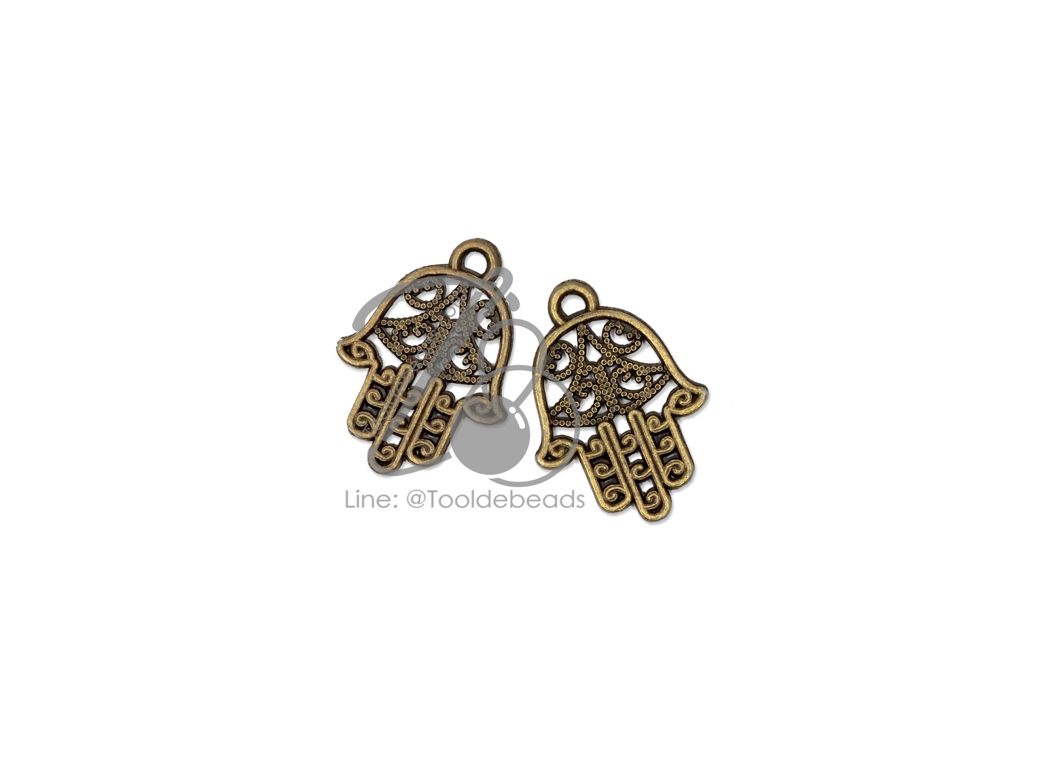 จี้เหล็ก 566 20มม. ลายมือฉลุ สีสนิม (1 ชิ้น) SKU-09722