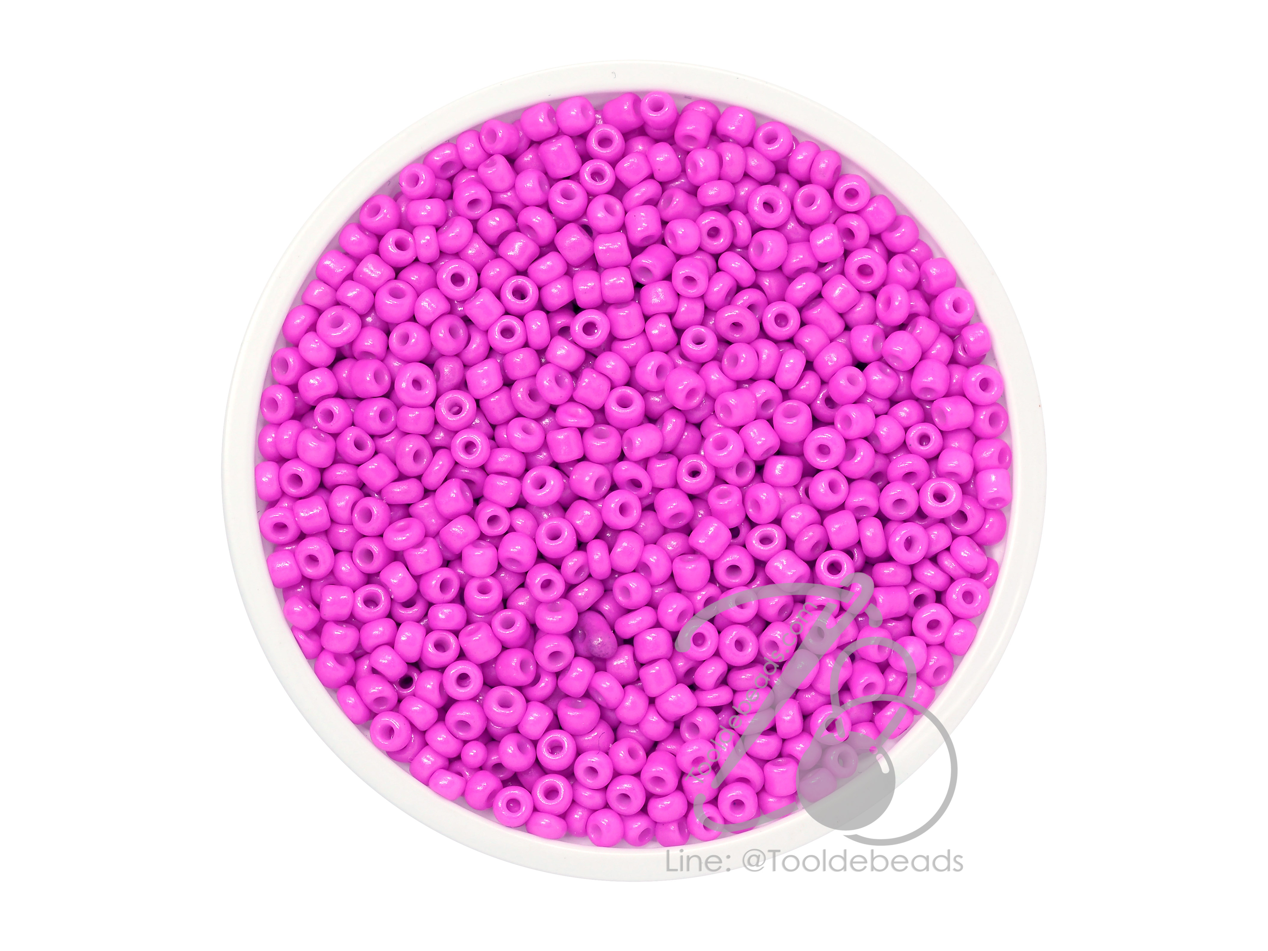 OK Brand ลูกปัดเม็ดทราย 12/0 โทนด้าน สีชมพูเข้ม (450 กรัม) SKU-08388