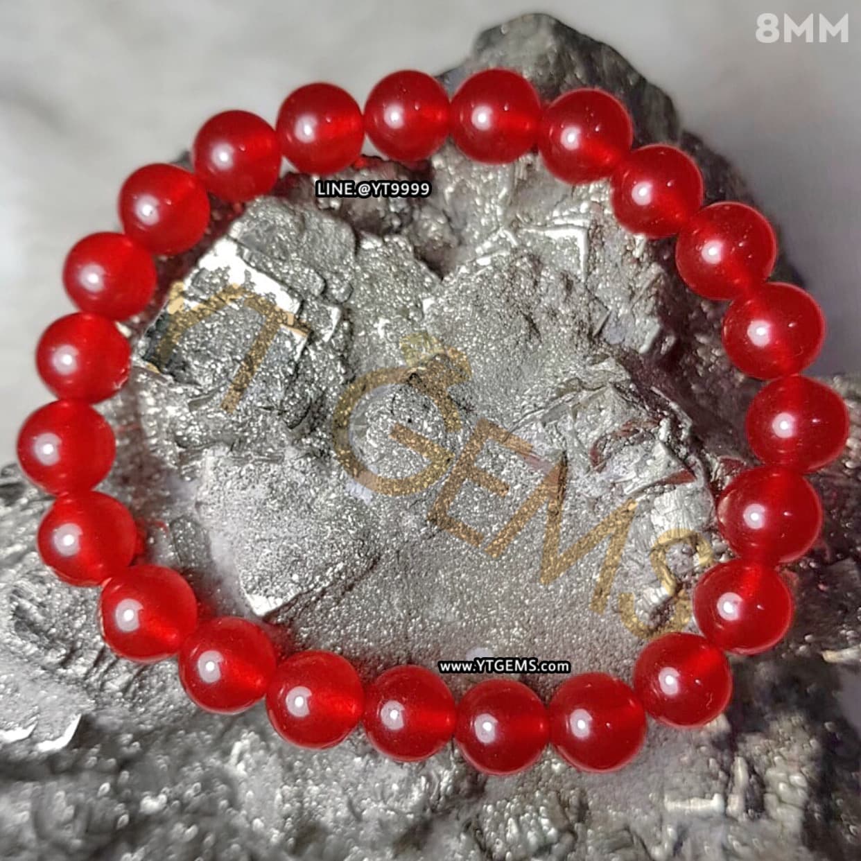 สร้อยข้อมือหินทับทิมแท้ 8 มม. YTG-11510 YTGEMS