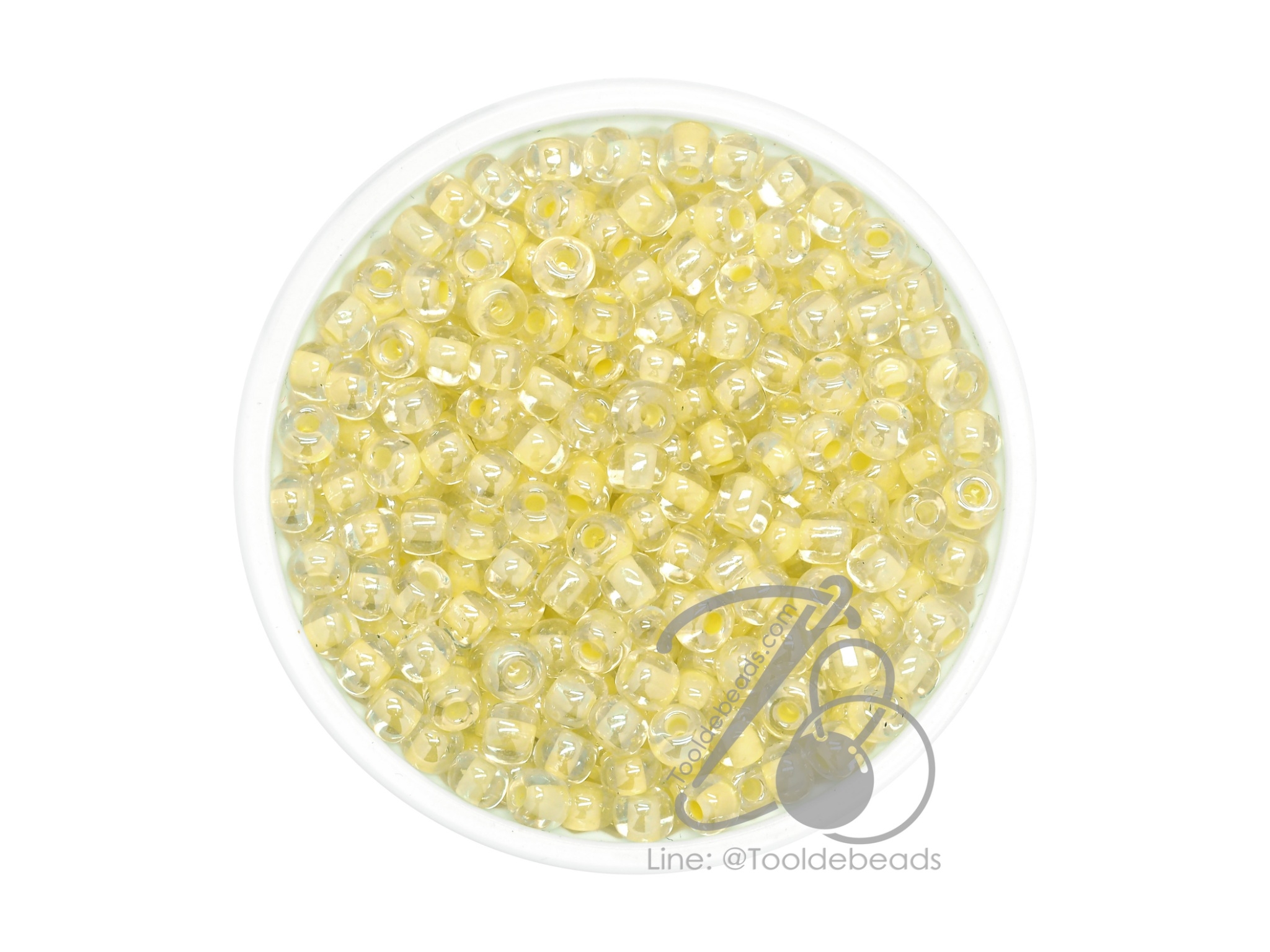 ลูกปัดเม็ดทราย 6/0 สอดไส้ สีเหลือง (450 กรัม) SKU-08759