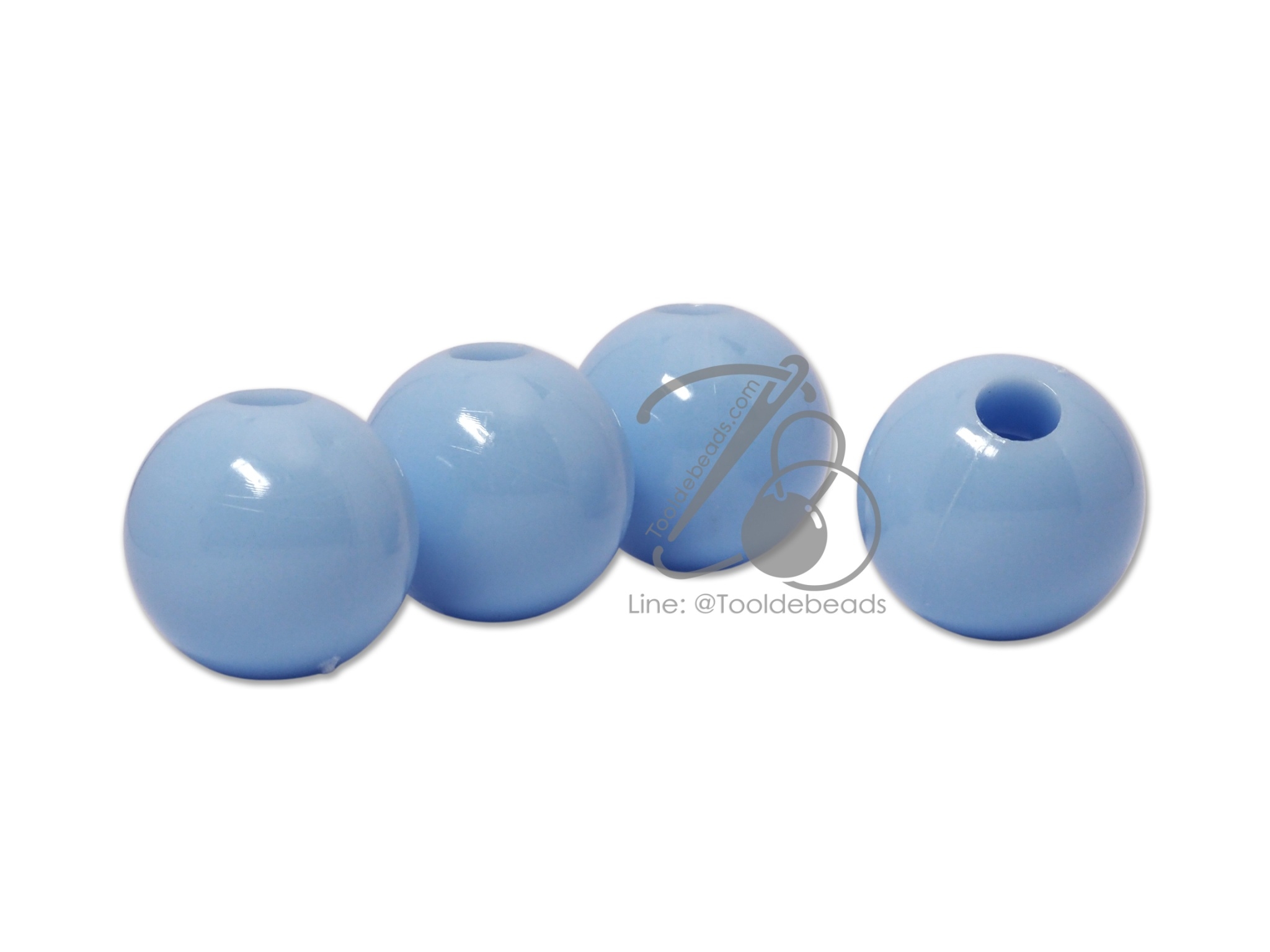 ลูกปัดลูกชิ้น 25มม. สีสด (50 ชิ้น) SKU-09186