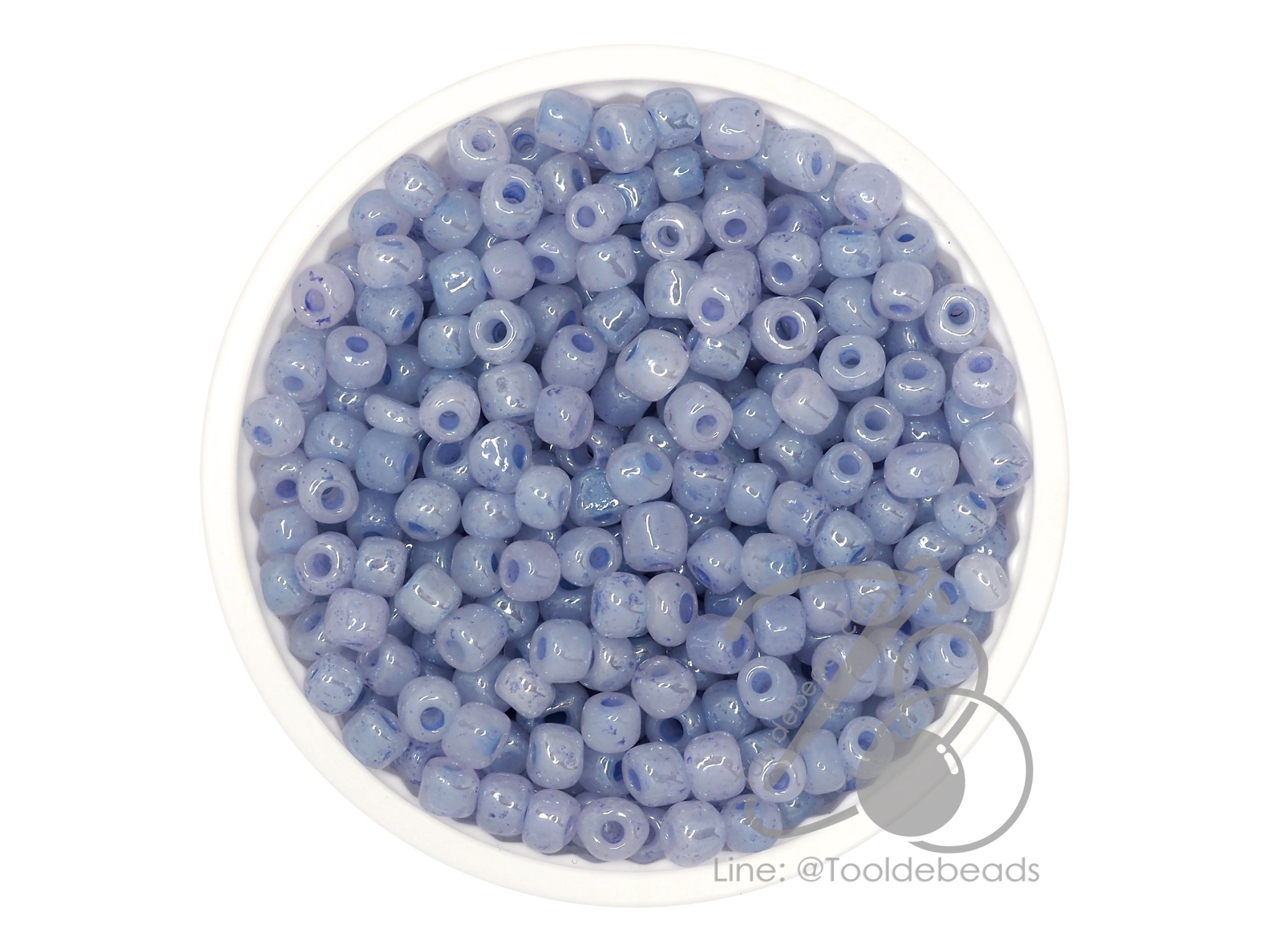 ลูกปัดเม็ดทราย 6/0 โทนมุก สีน้ำเงิน (100 กรัม) SKU-08635