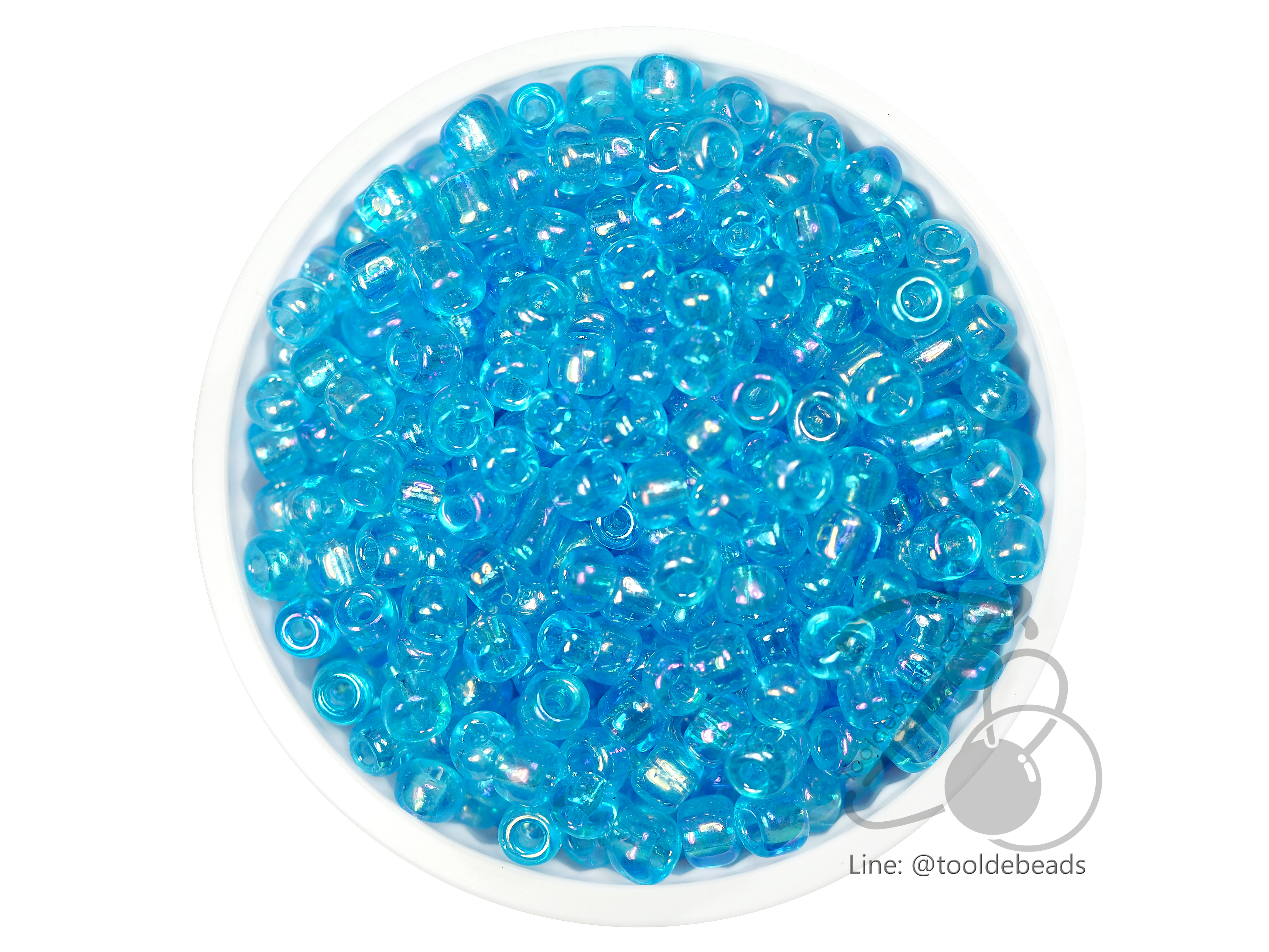 ลูกปัดเม็ดทราย 6/0 โทนรุ้ง สีฟ้า (450 กรัม) SKU-03889