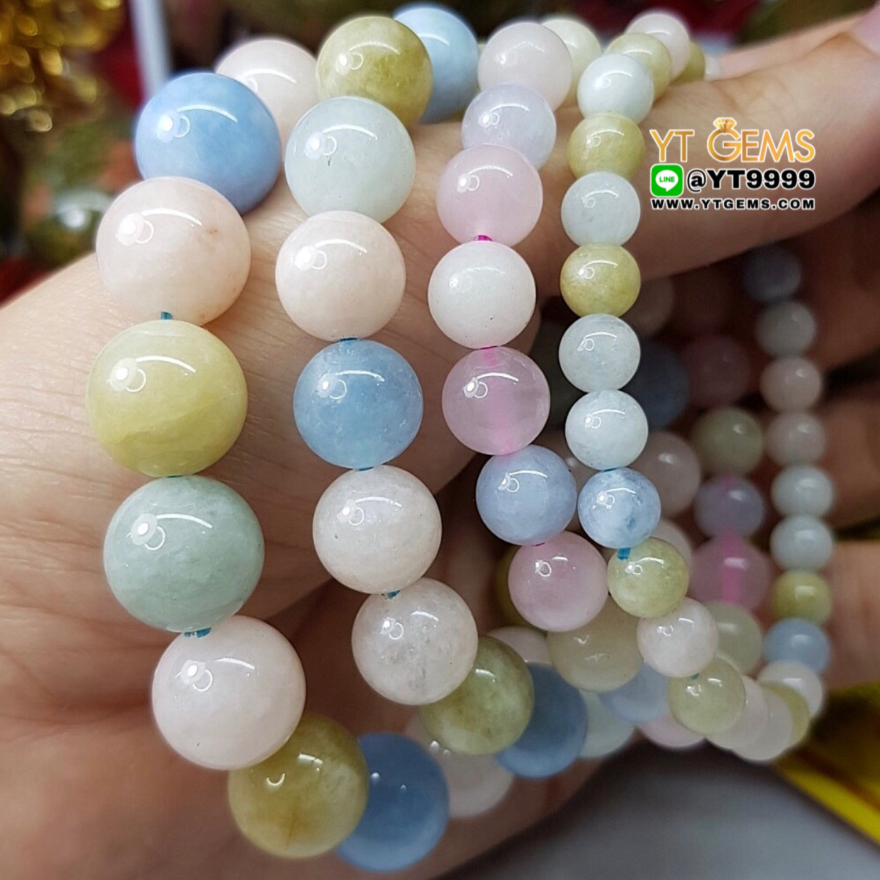 สร้อยข้อมือเบริล เกรดA หินเบริลแท้ ขนาดหิน 6 mm YTG-8918 YTGEMS