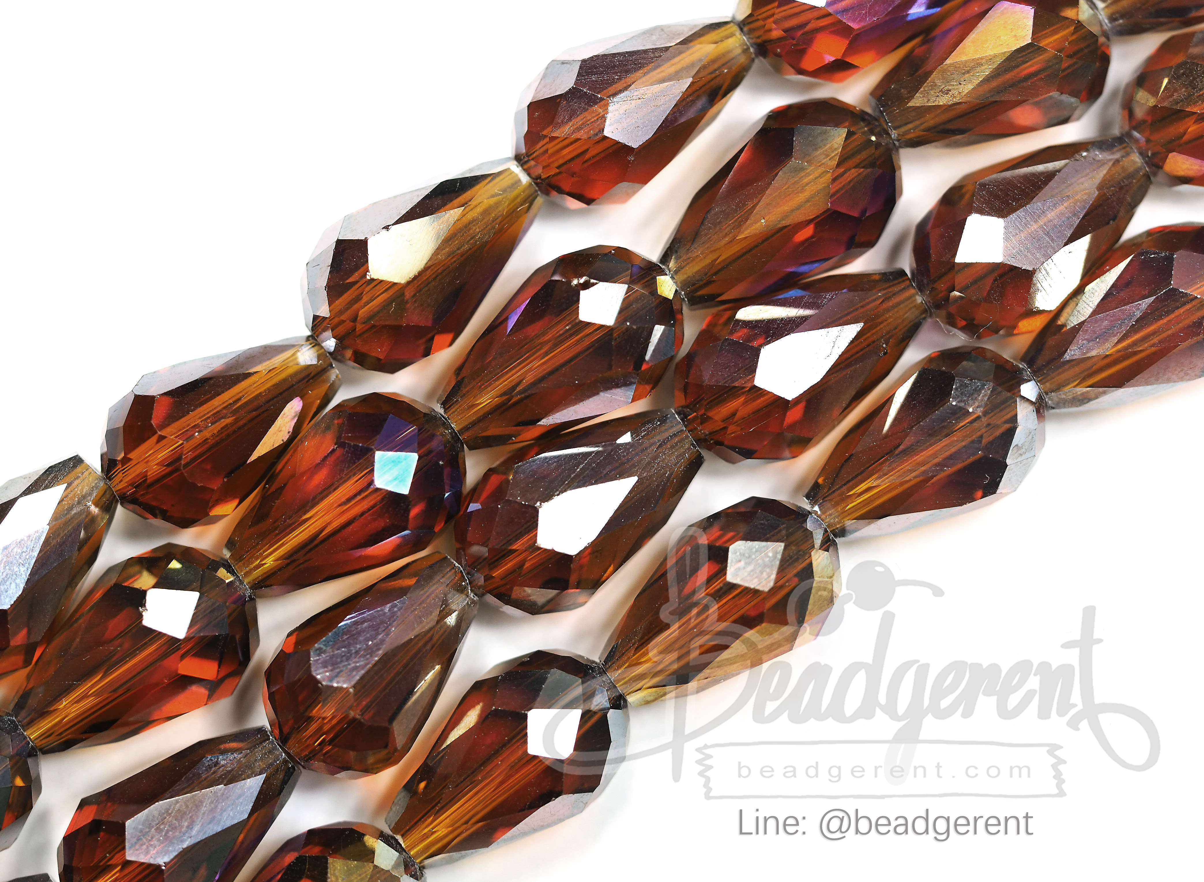 คริสตัลโมดาห์ 10*16มม. สีน้ำตาล (40 เม็ด) SKU-02715