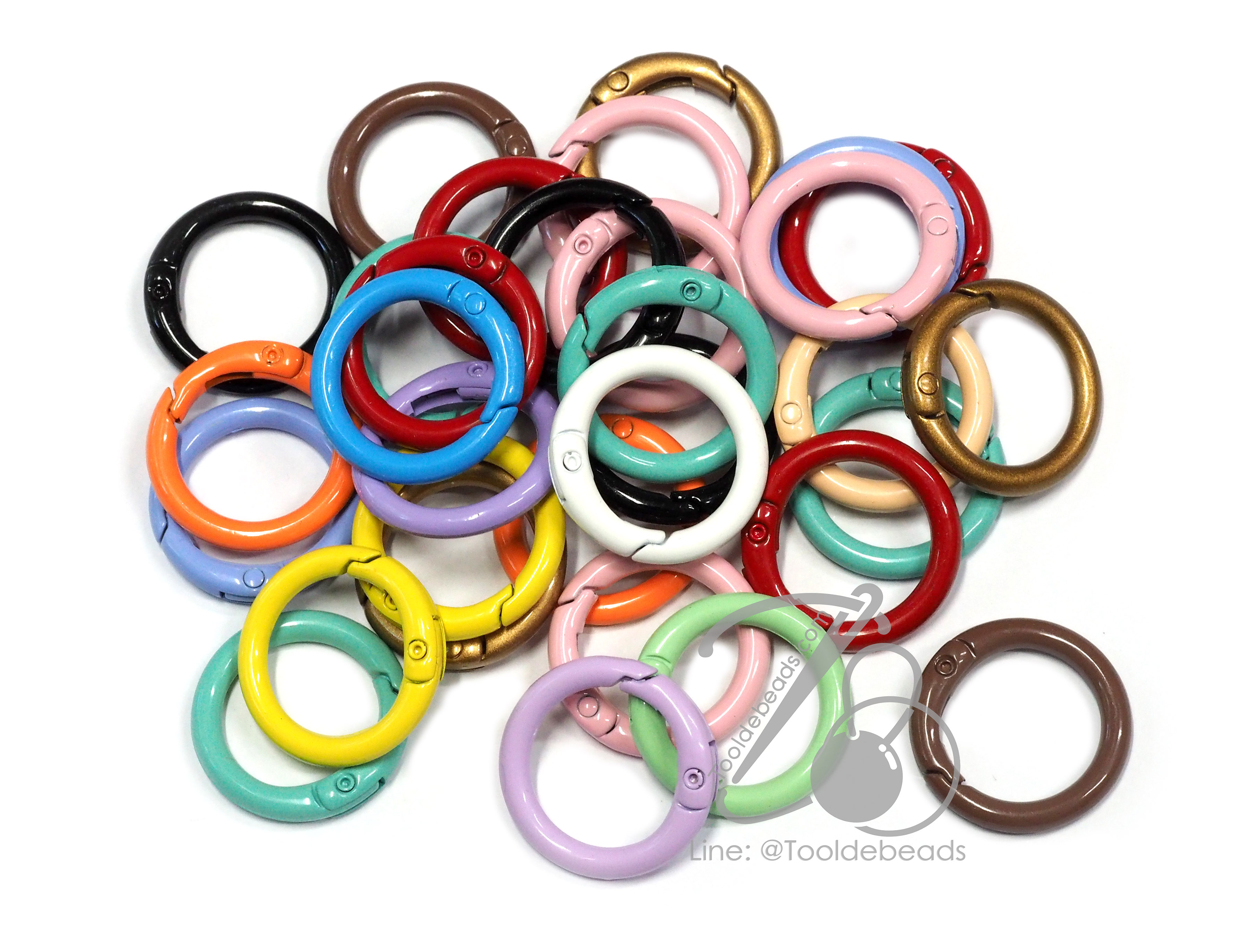 พวงกุญแจ เหล็กกลม 25มม. คละสี (4-6 ชิ้น) SKU-15585