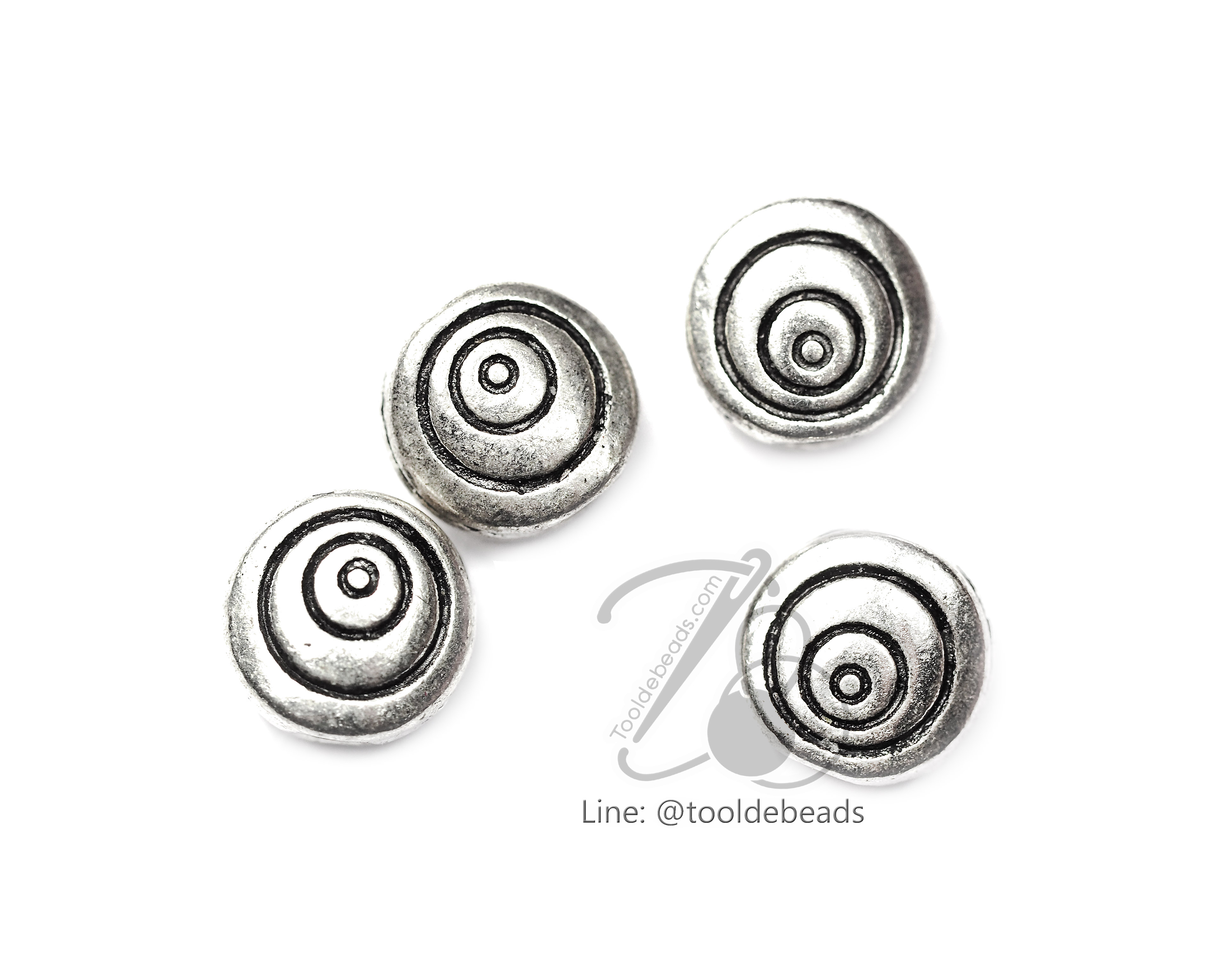 ลูกปัดโรเดียม 140 6มม. ลายก้นหอย (1 ชิ้น) SKU-03330