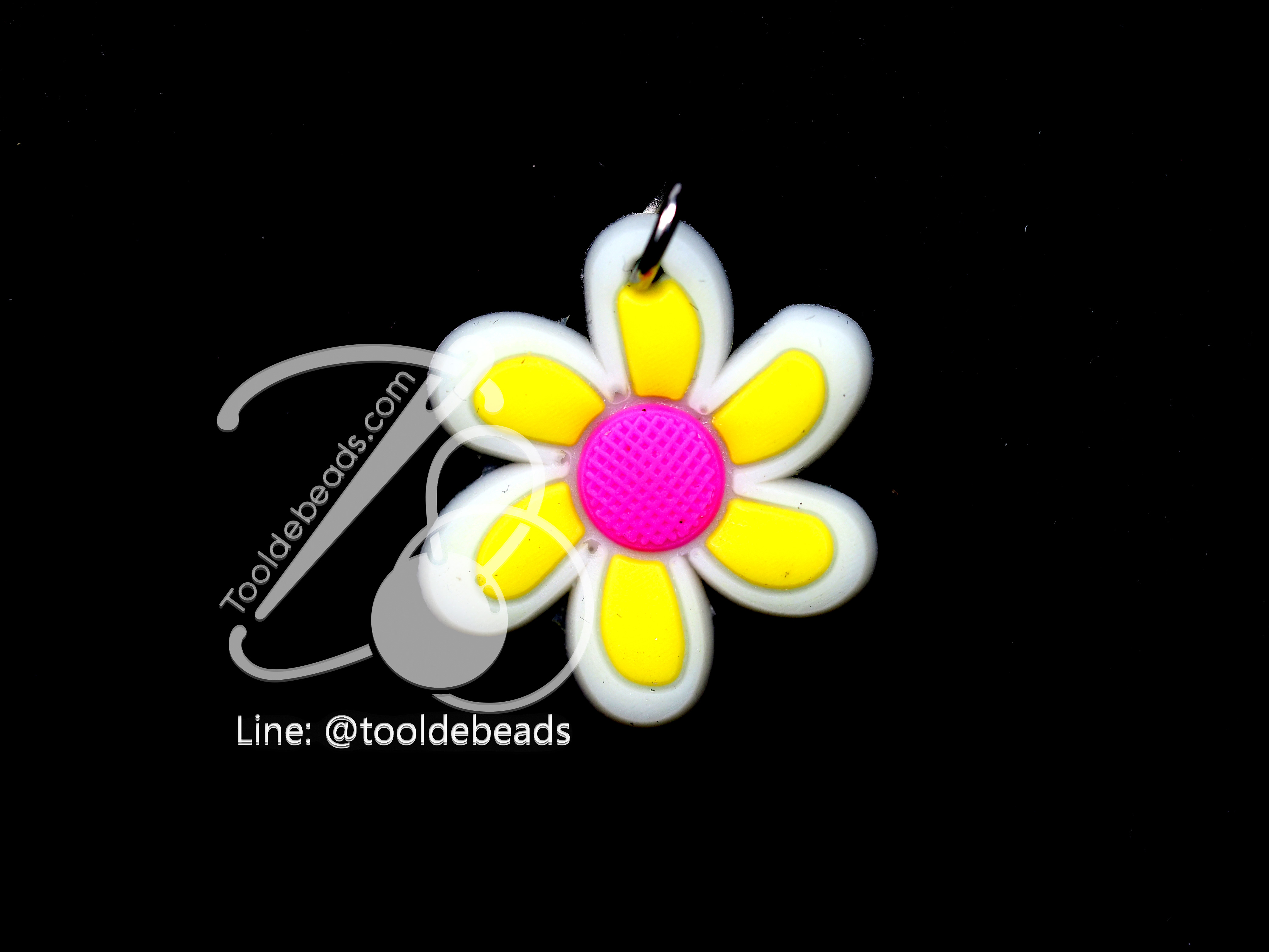 จี้ยาง ลายดอกไม้ (1 ชิ้น) SKU-01280