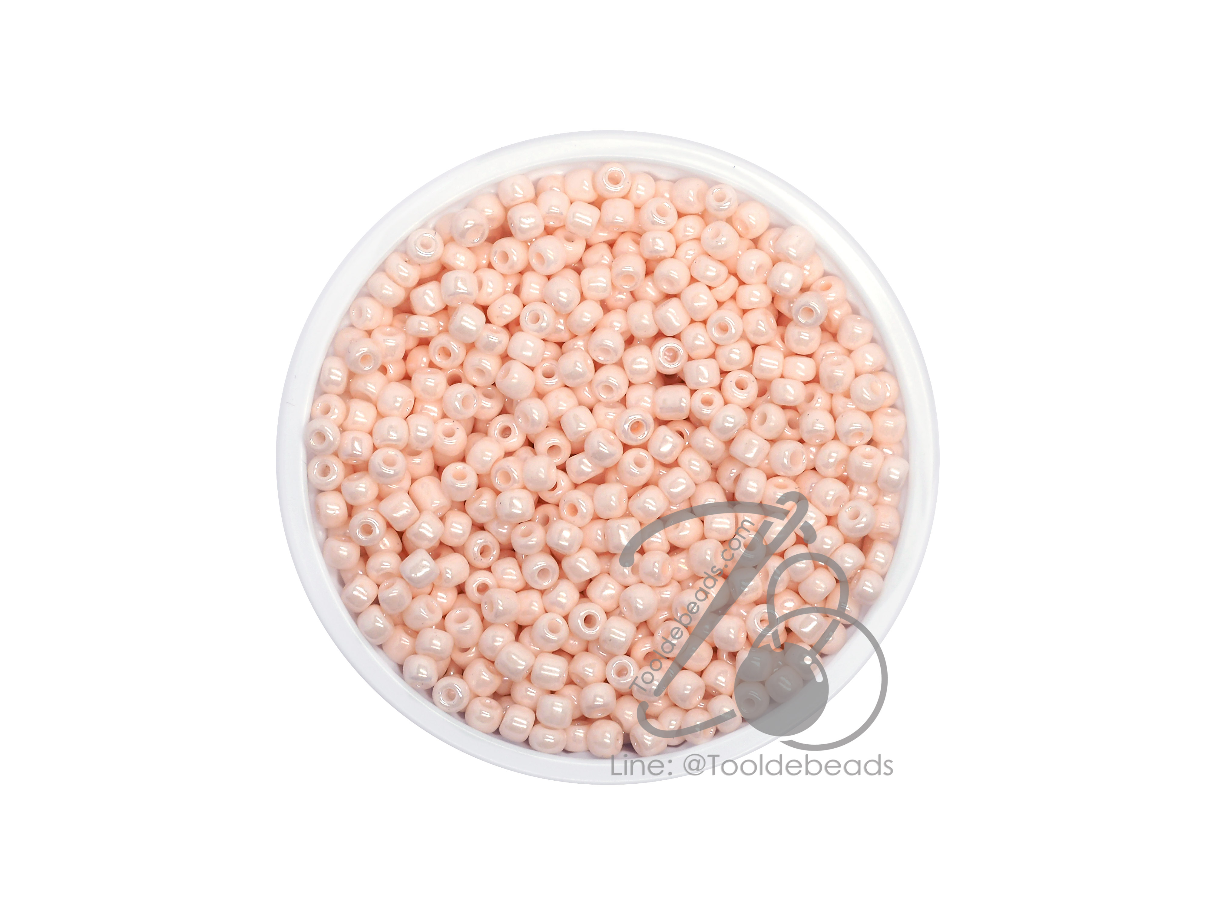 ลูกปัดเม็ดทราย 8/0 โทนมุกด้าน สีเนื้อ (100 กรัม) SKU-08439