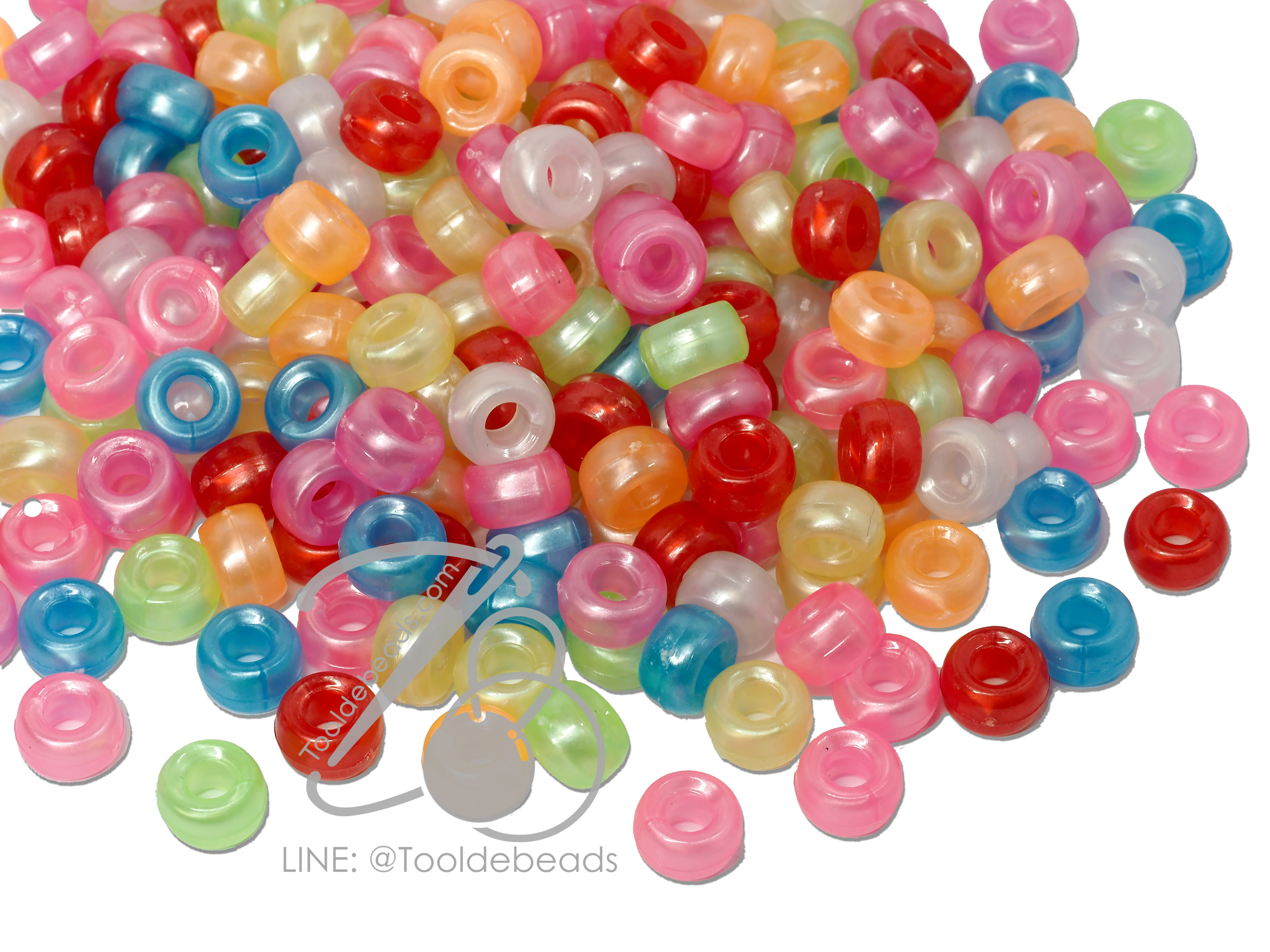 กระดูกงู 6มม. คละสีมุก (80 กรัม) SKU-08538
