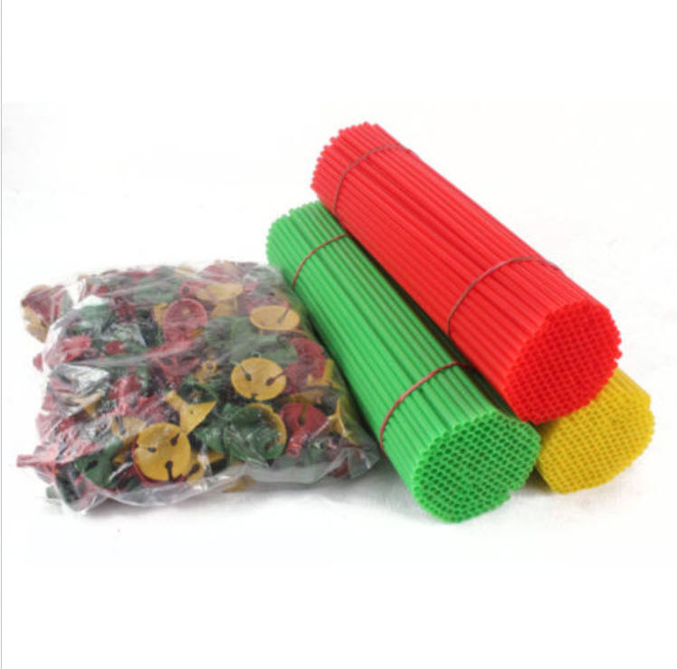 ก้านจุกลูกโป่ง คละสี ยาว 27 ซ.ม. / 100 อัน