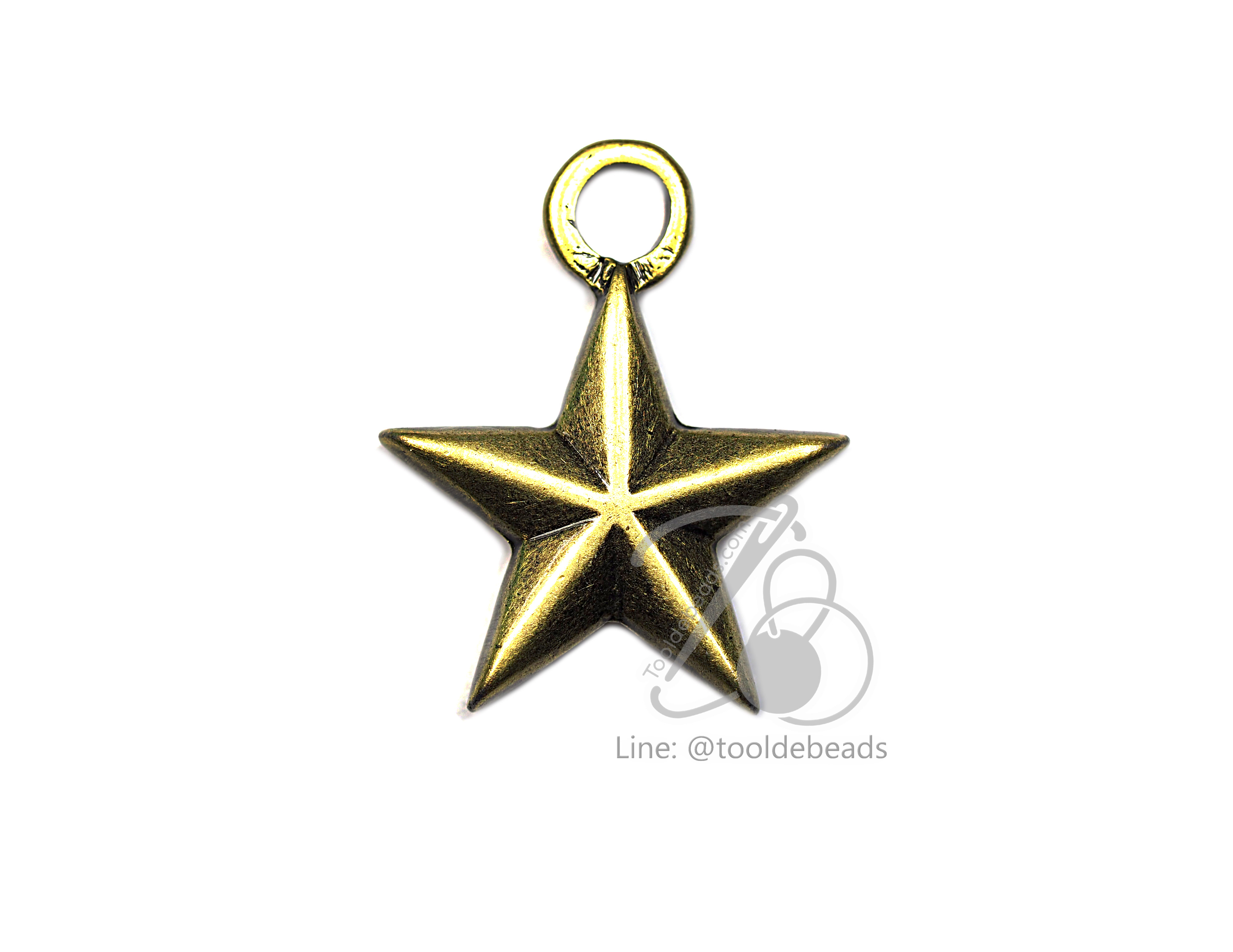 จี้เหล็ก 162 18มม. ลายดาว สีสนิม (1 ชิ้น) SKU-00535