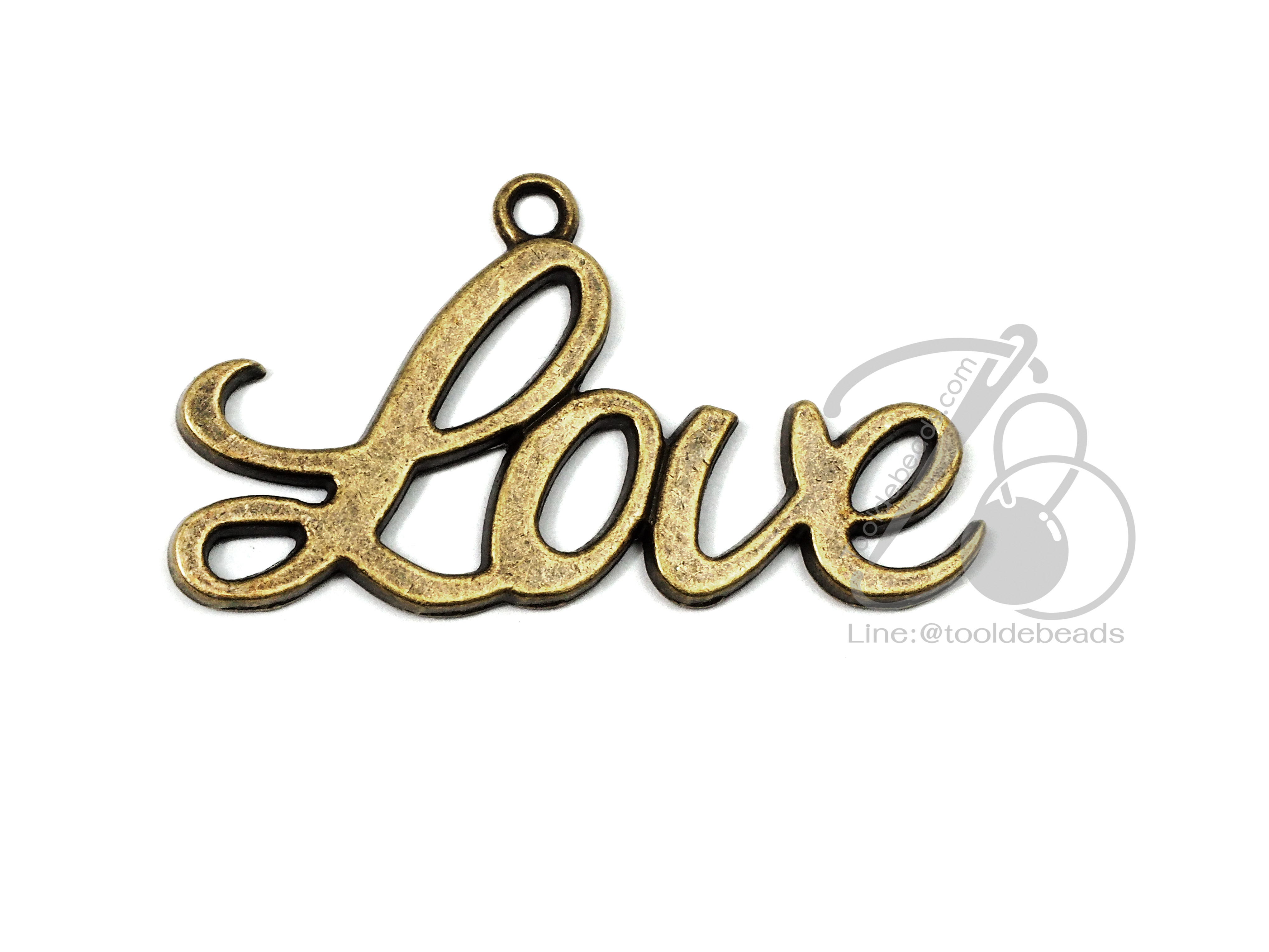 จี้เหล็ก 155 40*23มม. ลายLove สีสนิม (1 ชิ้น) SKU-00527