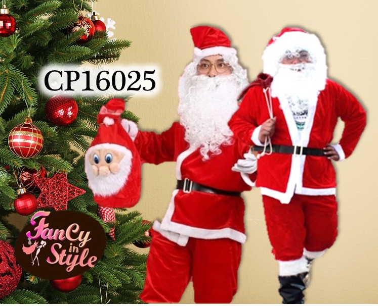 Christmas costume Santa Clause Costume/Velvet Santa Clause Costume/ชุดซานตาคลอส/ชุดซานต้าผ้ากำมะหยี่