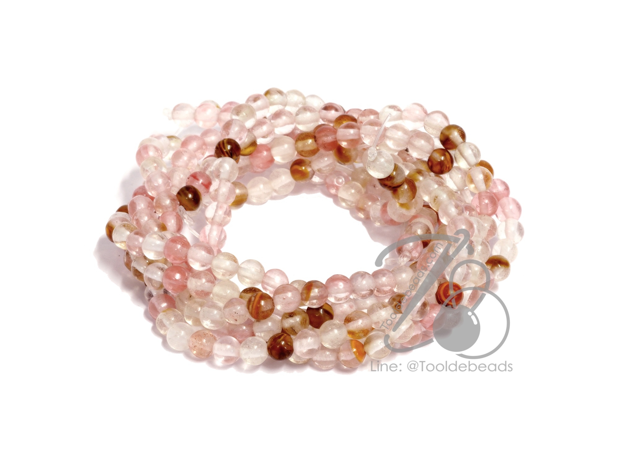 หิน Fire Cherry Quartz 4มม. (94 เม็ด) SKU-09299