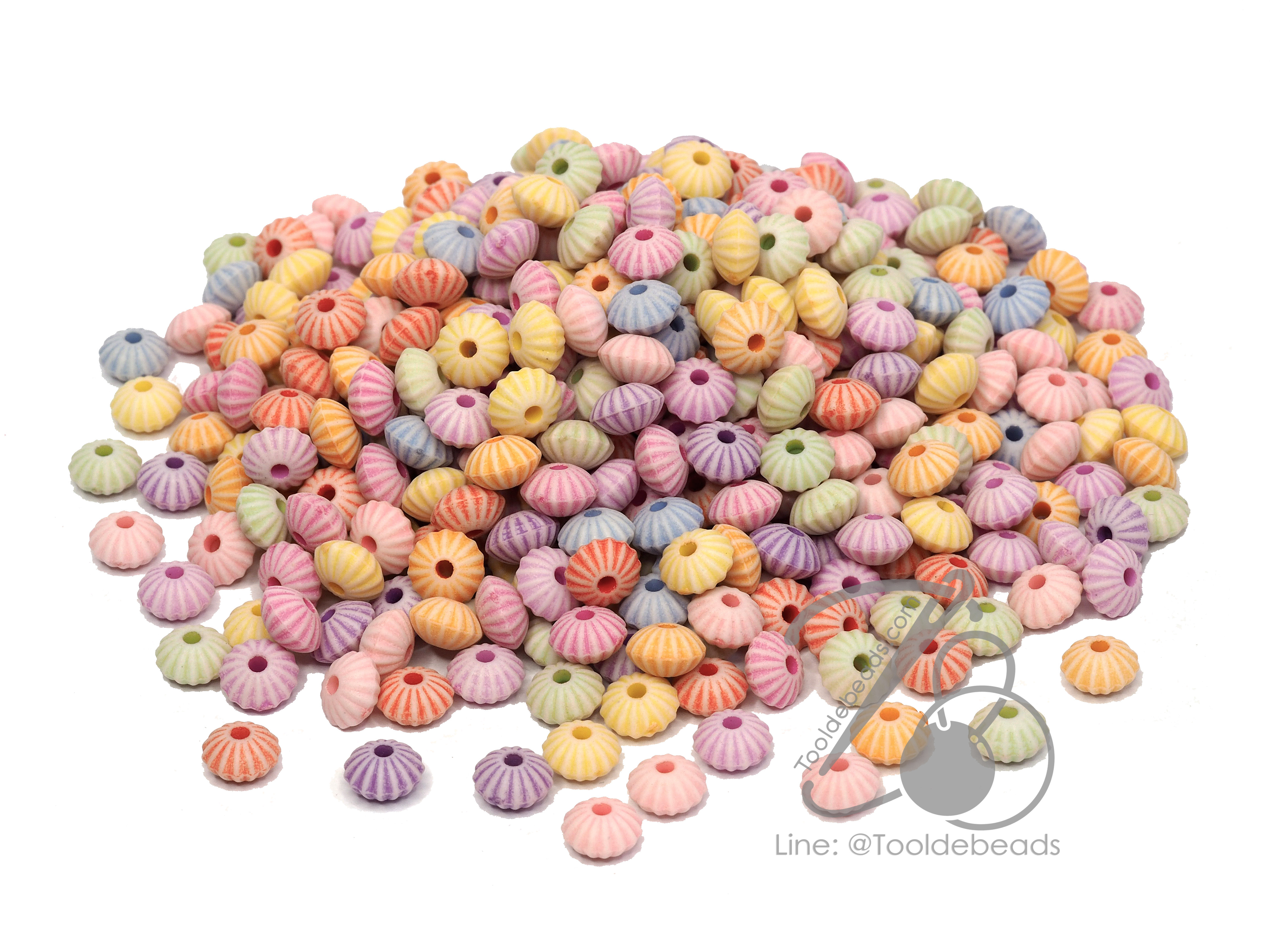 ลูกปัดแฟนซี 8มม. ลายโดนัท (100 กรัม) SKU-07528