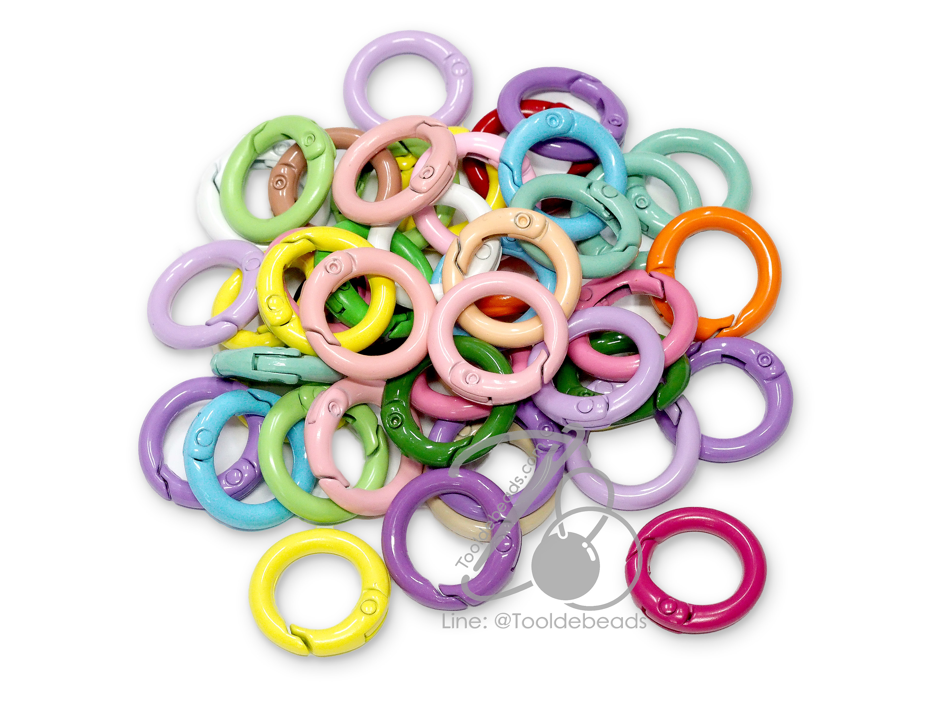 พวงกุญแจ เหล็กกลม 25มม. คละสี (4-6 ชิ้น) SKU-15585
