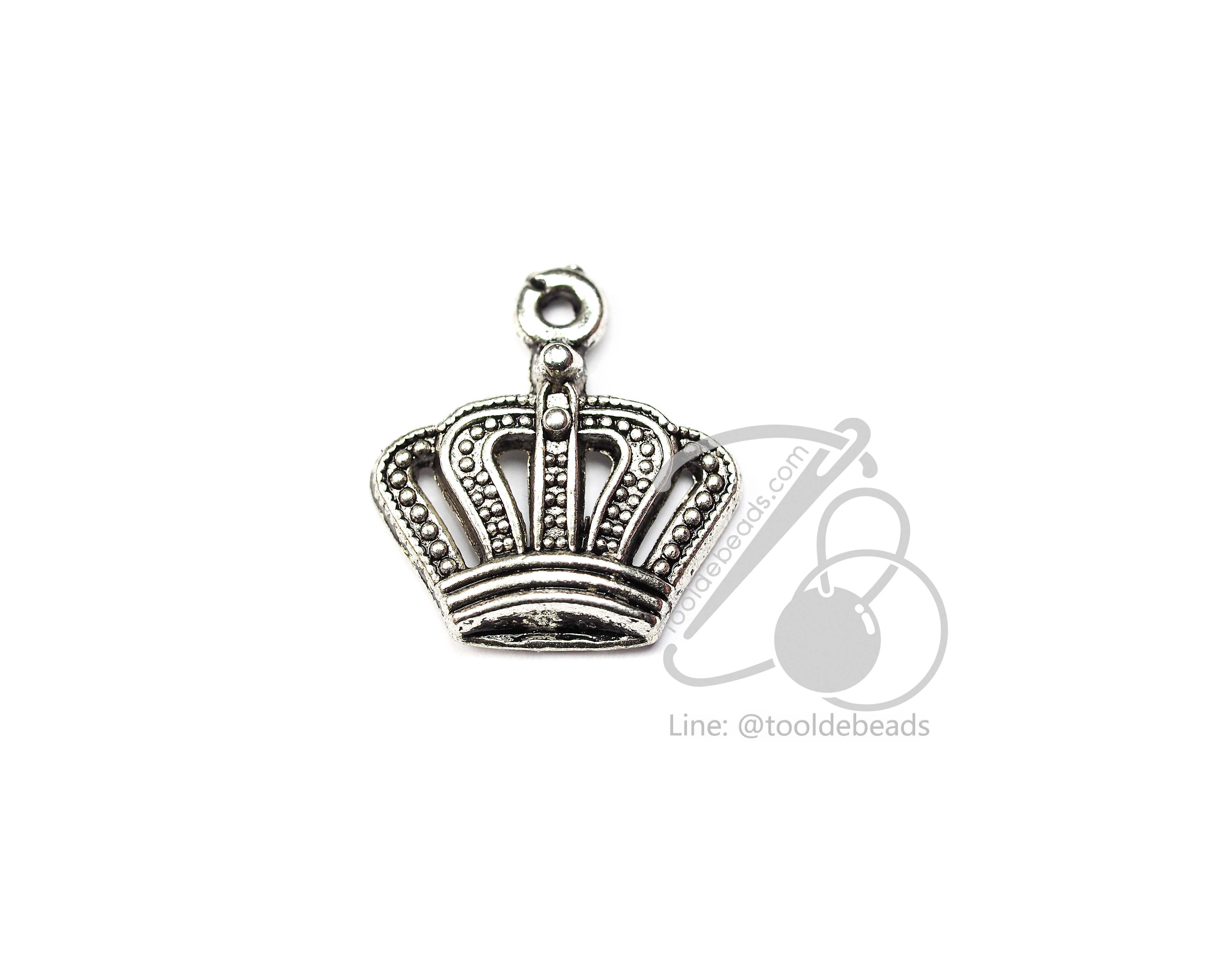 ลูกปัดโรเดียม 89 16มม. ลายมงกุฎ (1 ชิ้น) SKU-03562