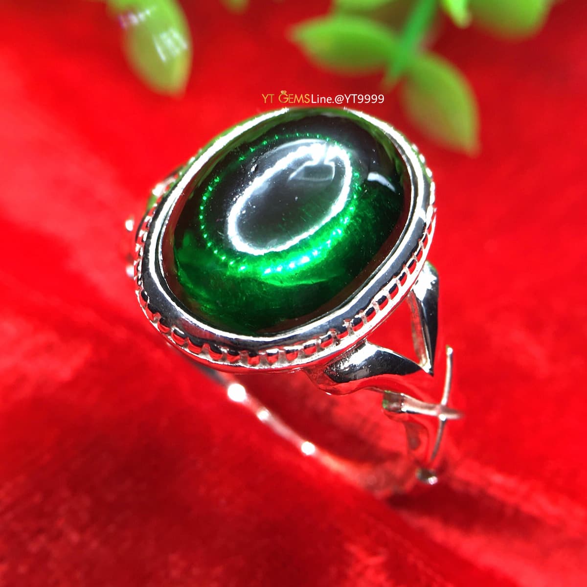 แหวนมรกต แหวนเงินแท้ พลอยมรกต (CZ) YTG-10336 YTGEMS