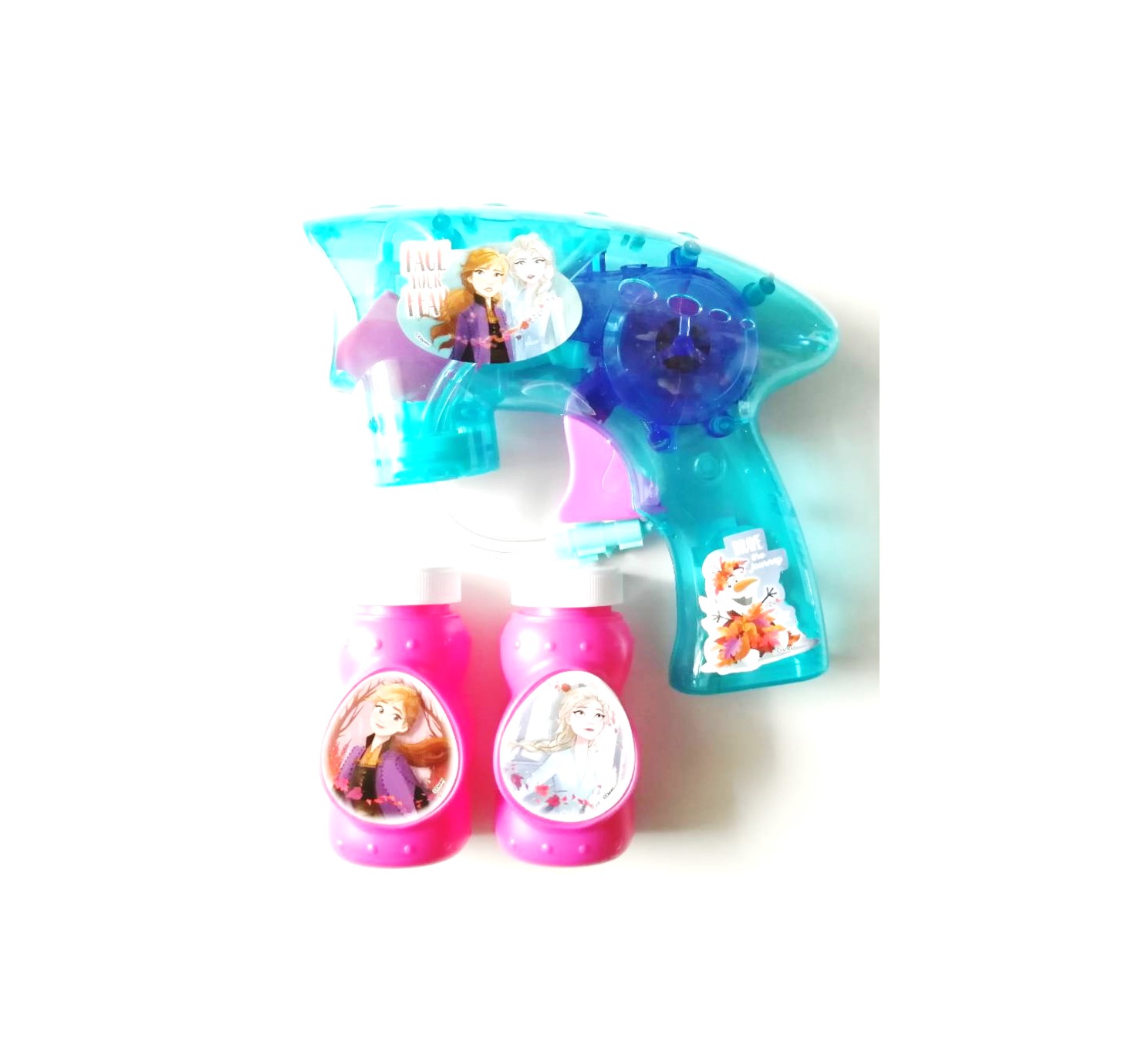 ปืนฉีดพร้อมส่ง ปืนฟองสบู่ เจ้าหญิงFrozen มีไฟ ไม่ใช้แบตเตอรี่