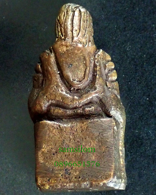 ศาลเจ้าพ่อเสือ รูปหล่อ พิมพ์นั่งบัลลังก์ รุ่นแรกปี 2508 ทองผสม โค๊ต หนึ่งฮก (โชคลาภ) สี่จ่อซัว (เจ้าสัว) หายาก