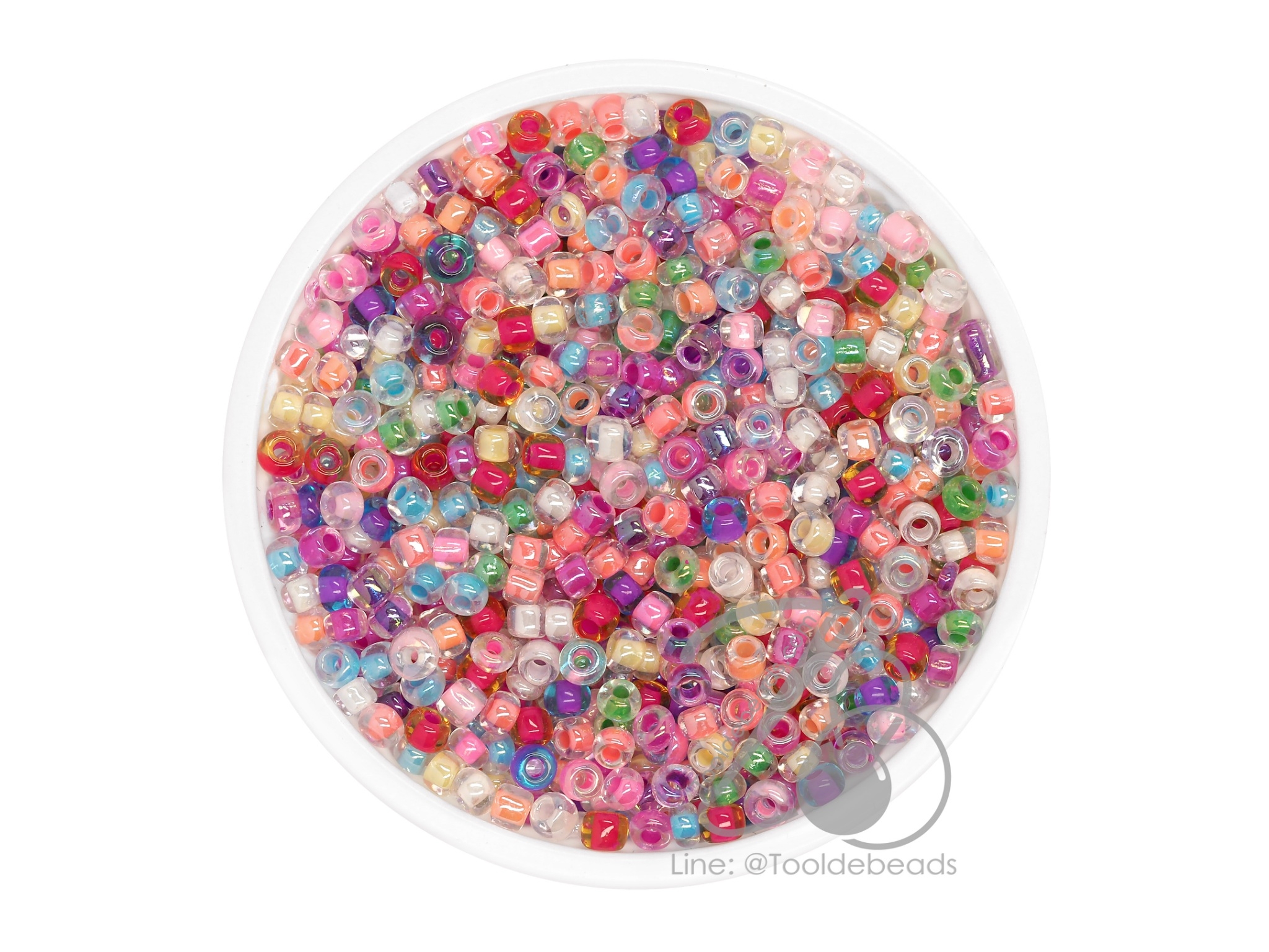 ลูกปัดเม็ดทราย 8/0 สอดไส้ คละสี (100 กรัม) SKU-08960