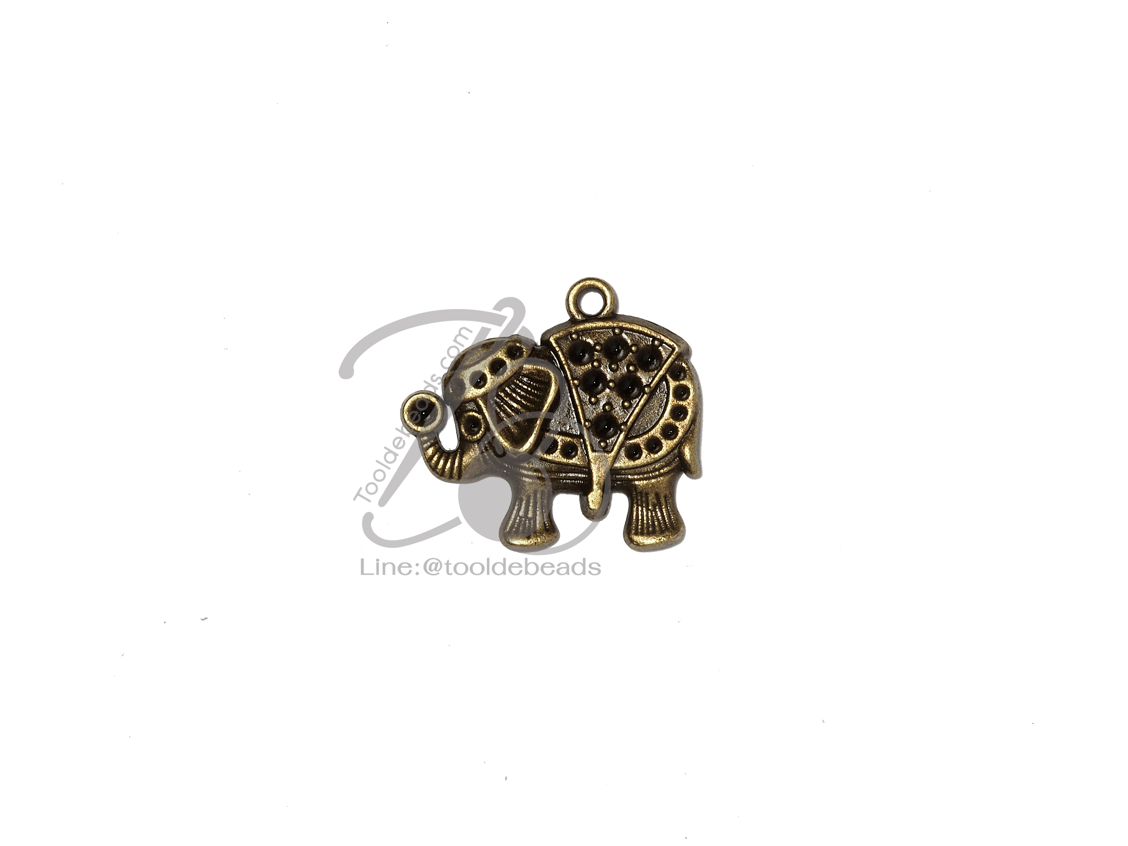 จี้เหล็ก 533 25*23 ลายช้าง สีสนิม (1 ชิ้น) SKU-06596