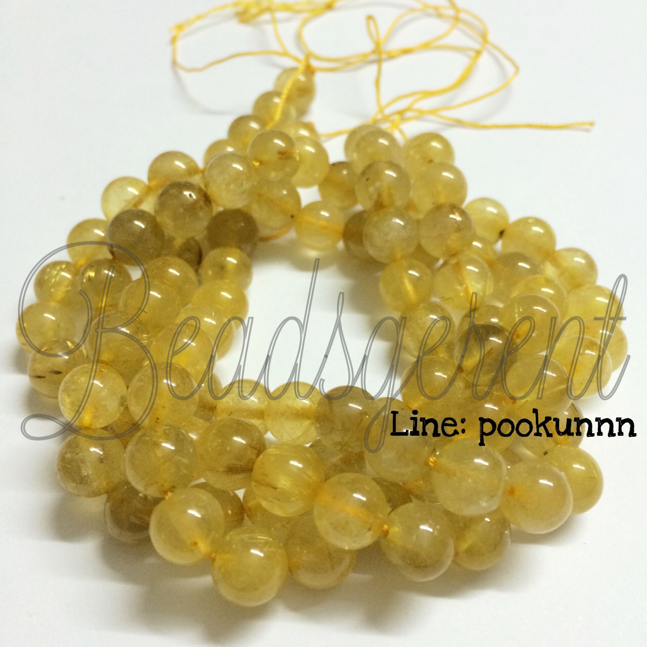 หินไหมทอง 7มม. (50 เม็ด) SKU-01485