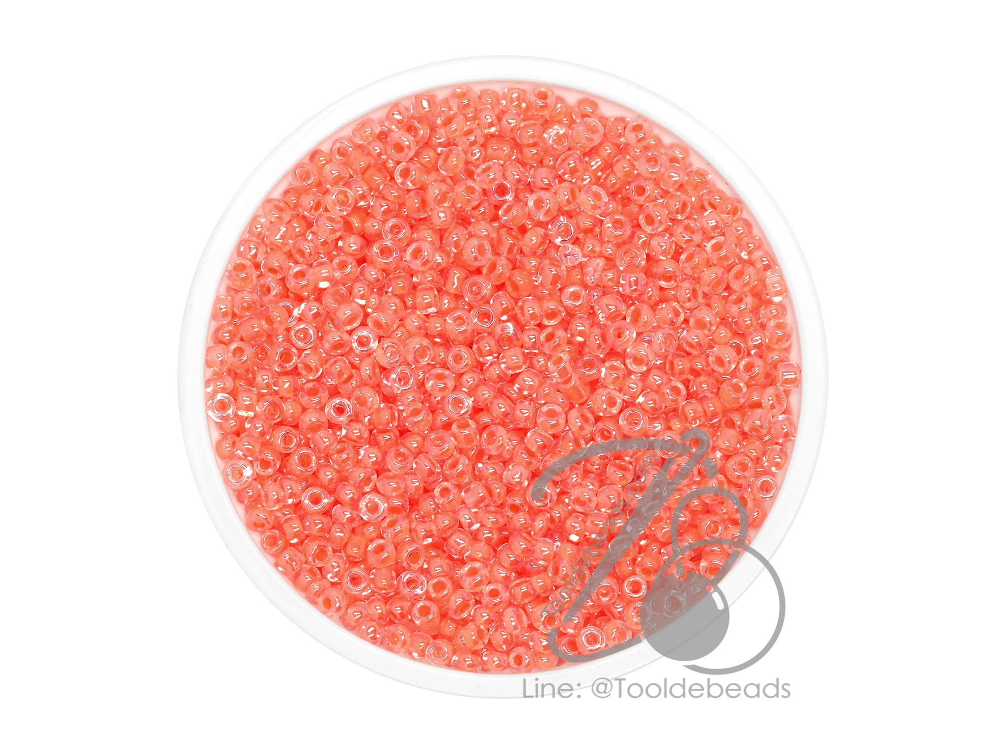 ลูกปัดเม็ดทราย 12/0 สอดไส้ สีส้ม (450 กรัม) SKU-08641
