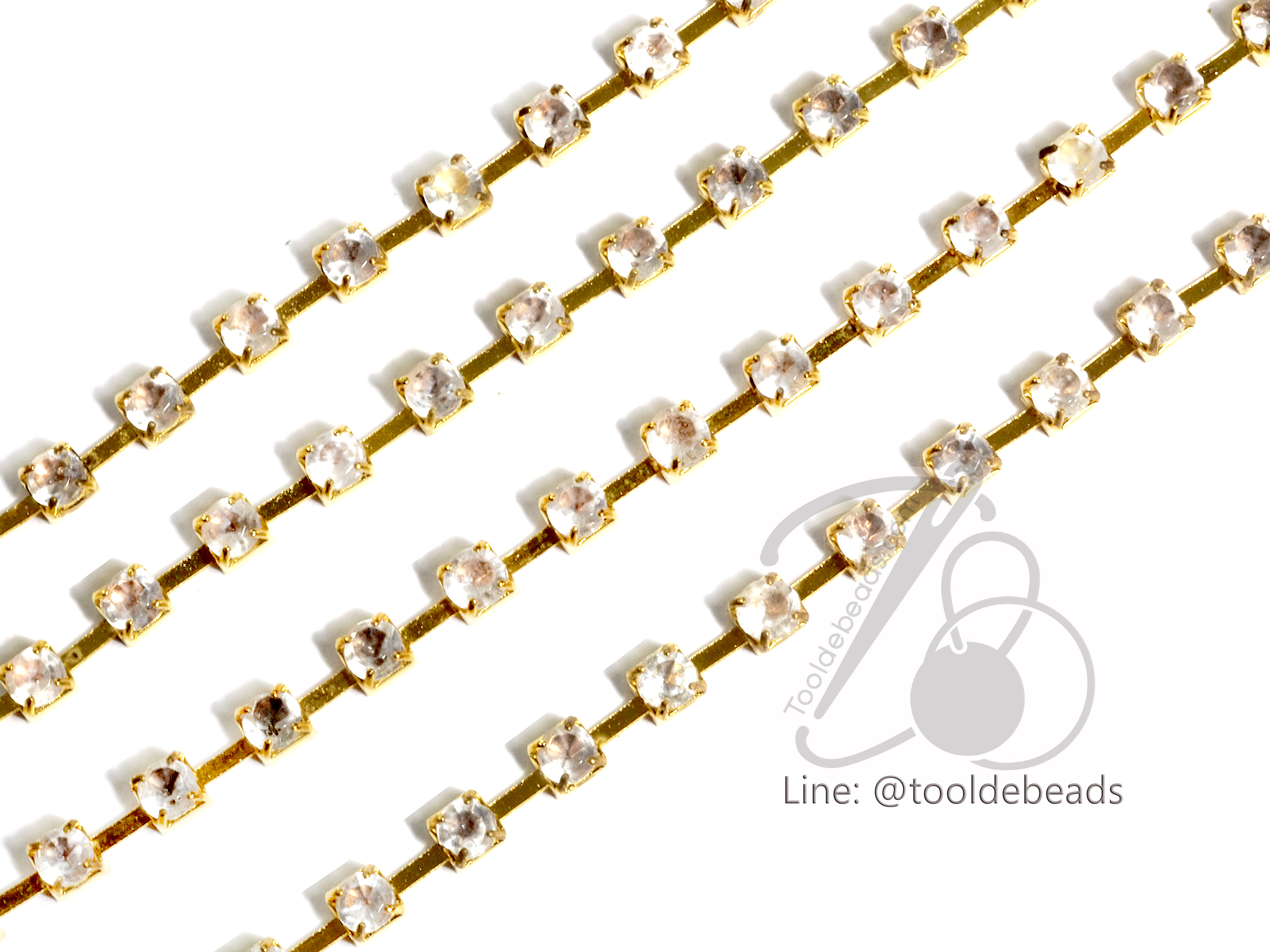 เพชรเส้น 3*3มม. สีทอง (1 หลา) SKU-01825