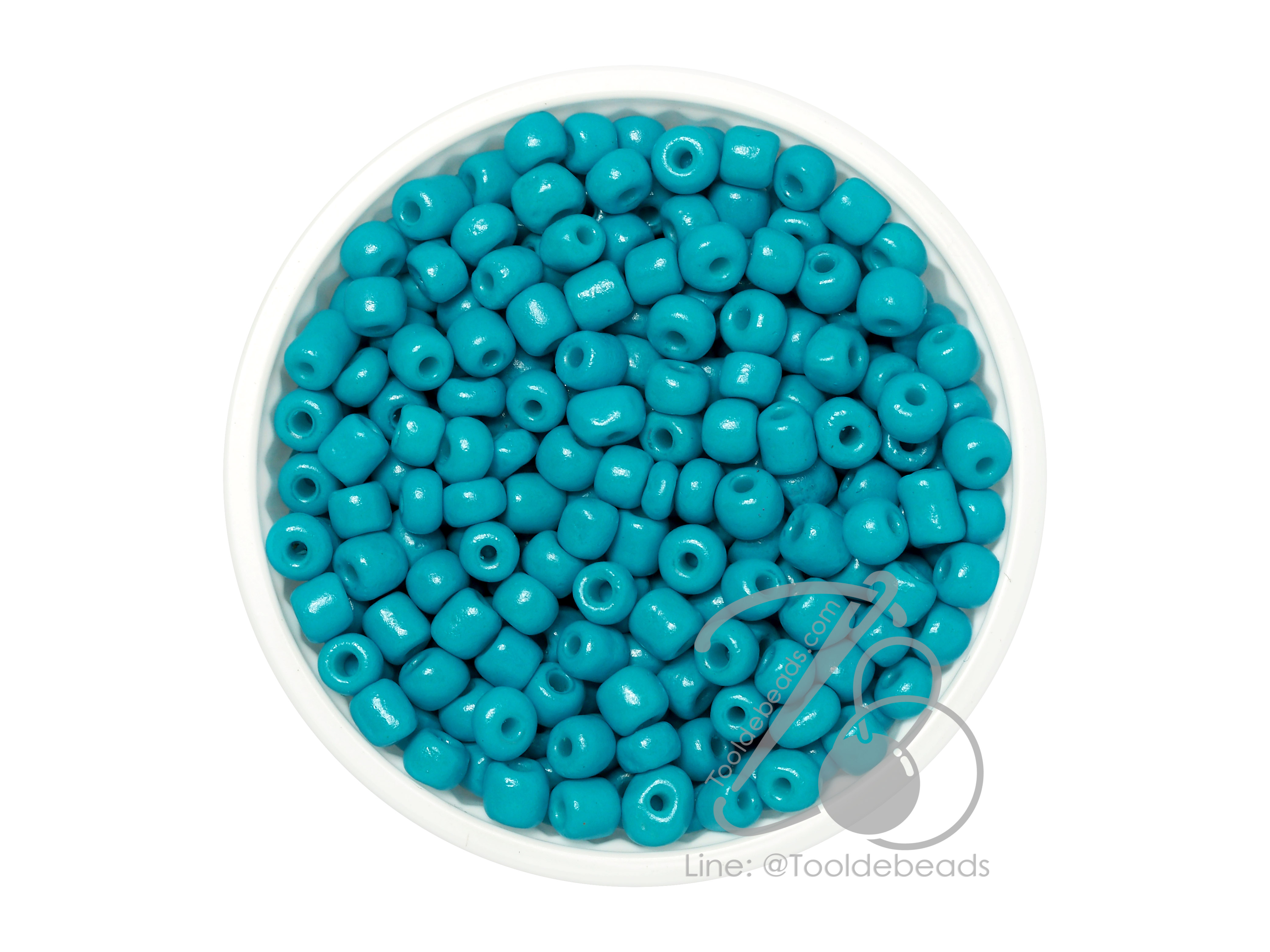 OK Brand ลูกปัดเม็ดทราย 6/0 โทนด้าน สีฟ้าน้ำทะเล (450 กรัม) SKU-08206