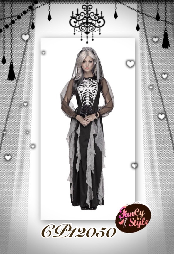 Halloween costume/Skeleton Bride Costume/ชุดเจ้าสาวกระดูกผี/ชุดผีเจ้าสาว
