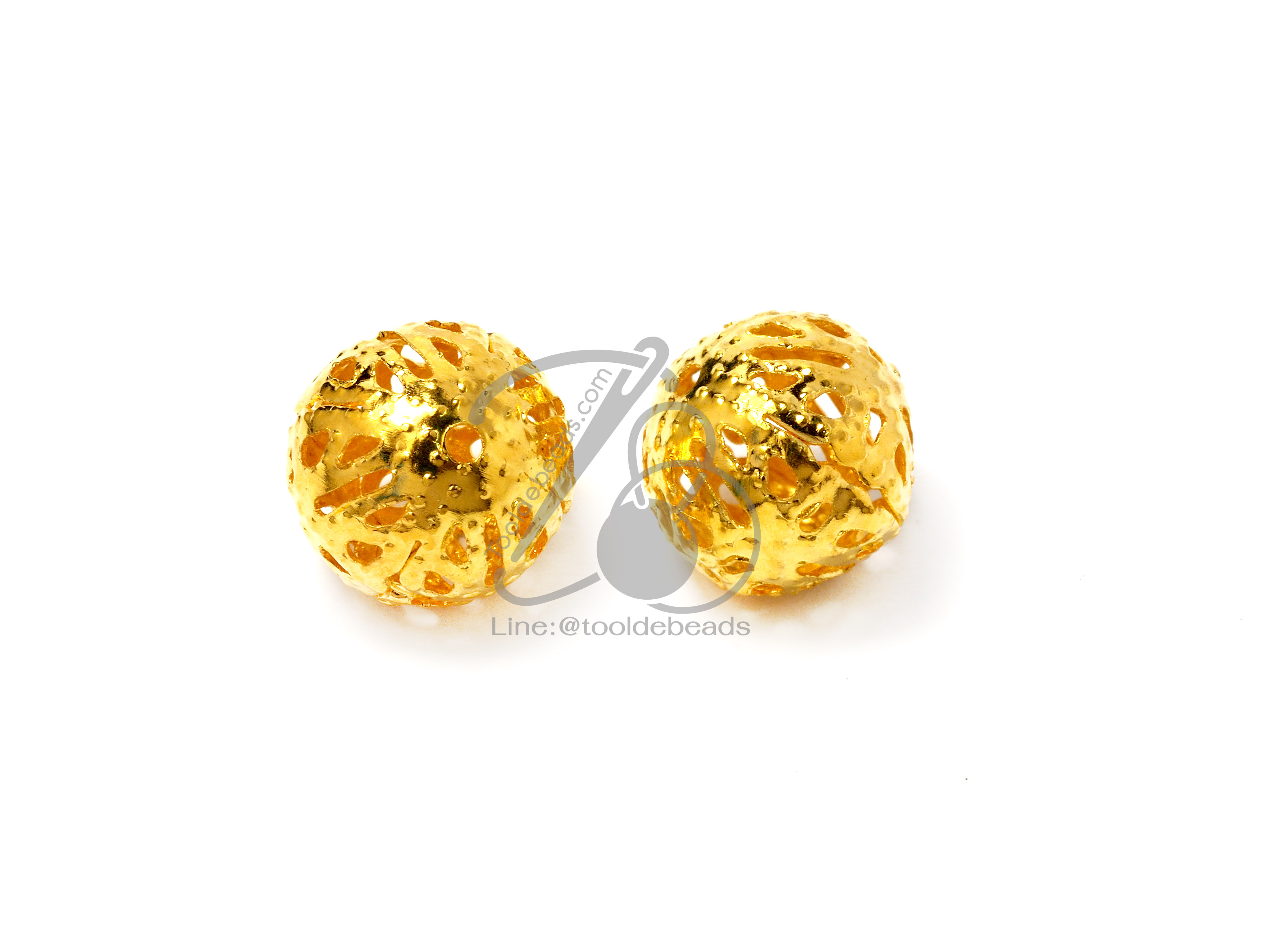ลูกปัดโรเดียม 61 10มม. ลายกลมฉลุ (1 ชิ้น) SKU-03496