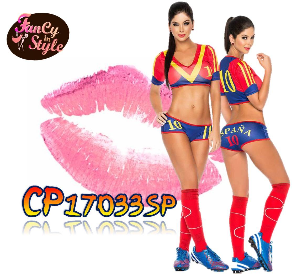 Sexy Spain Football Costume/Cheerleader Costume/ชุดนักบอลหญิงทีมสเปน/ชุดเชียร์ลีดเดอร์