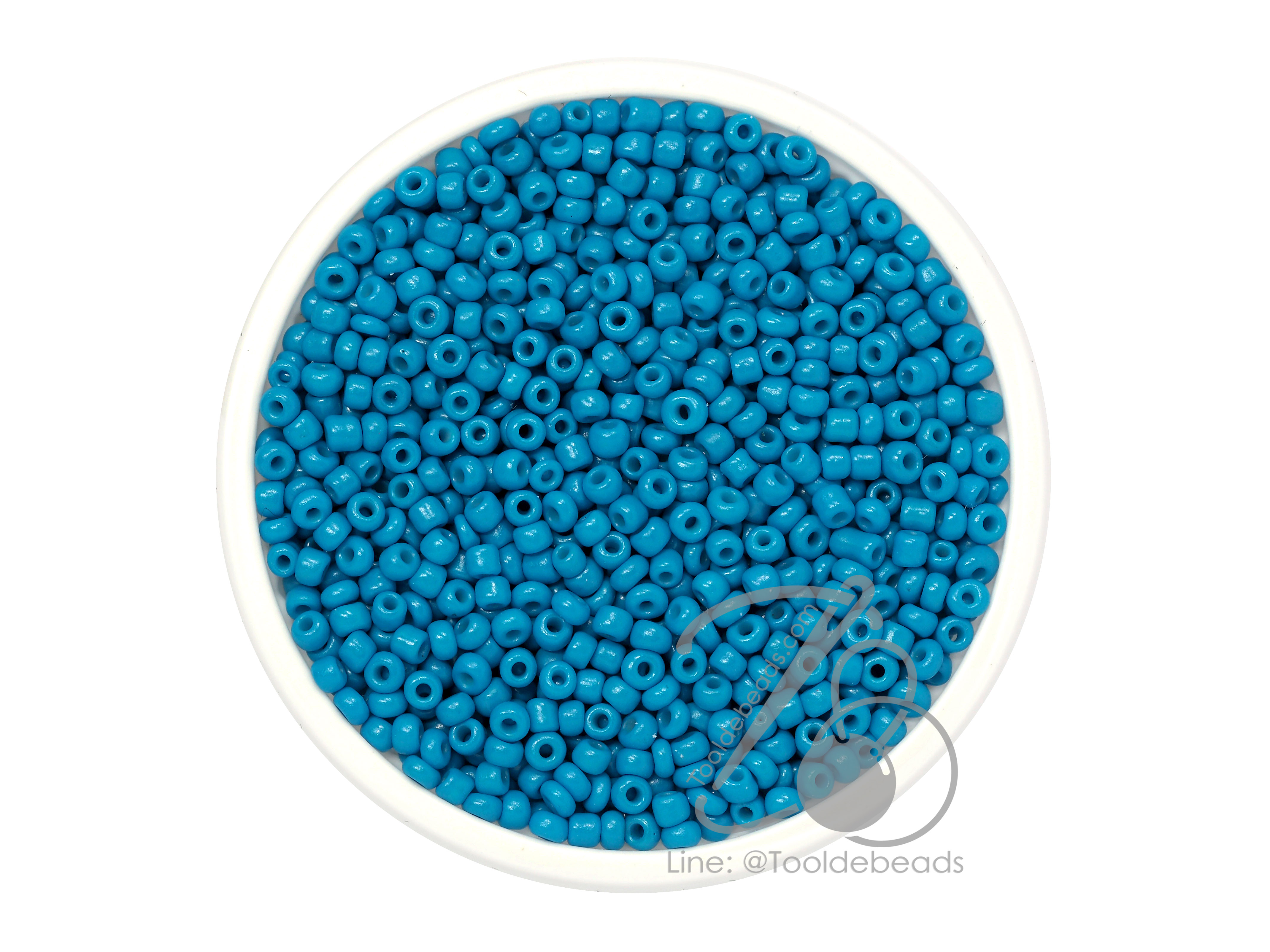 OK Brand ลูกปัดเม็ดทราย 12/0 โทนด้าน สีฟ้าเข้ม (100 กรัม) SKU-08408