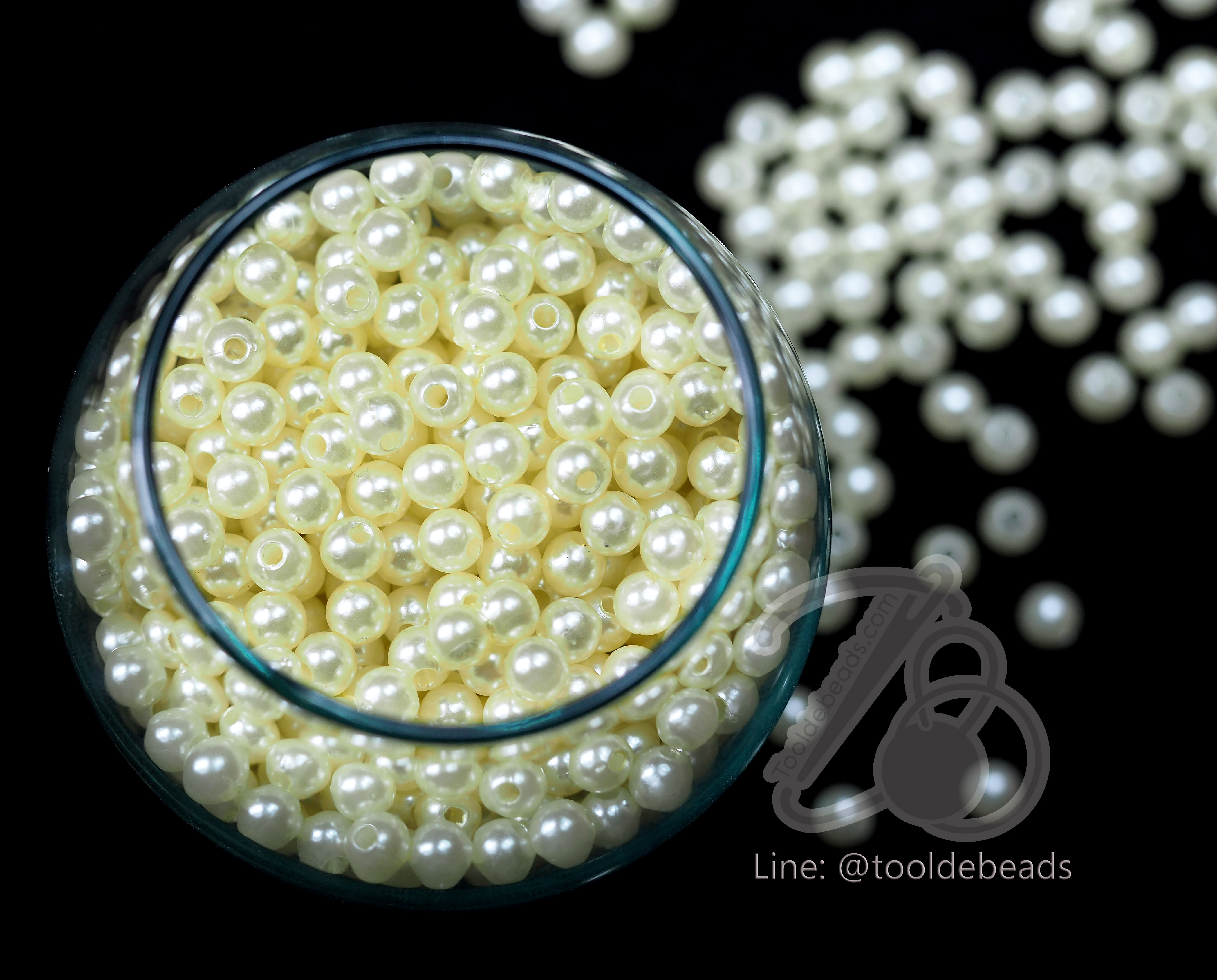 ลูกปัดมุกพลาสติก 5มม. (15 กรัม) SKU-07209