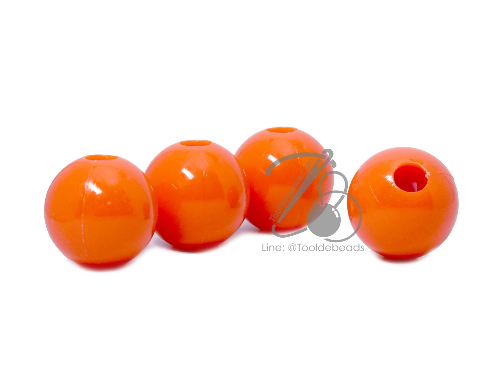 ลูกปัดลูกชิ้น 25มม. สีสด (50 ชิ้น) SKU-09186