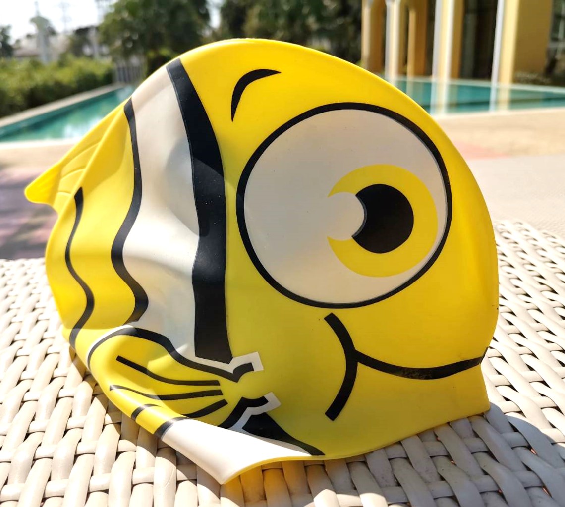 หมวกว่ายน้ำเด็กแฟนซี พร้อมส่งสดใสแบบซิลิโคนหยืดหยุ่นหลากสี