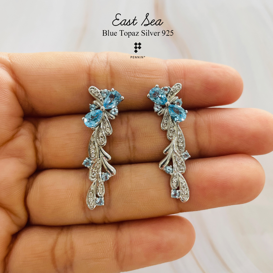 ชุดเครื่องประดับ "East Sea" พลอย Blue Topaz สีฟ้าสดใสของท้องทะเล เย็นฉ่ำกับสายน้ำรับวสันตฤดู