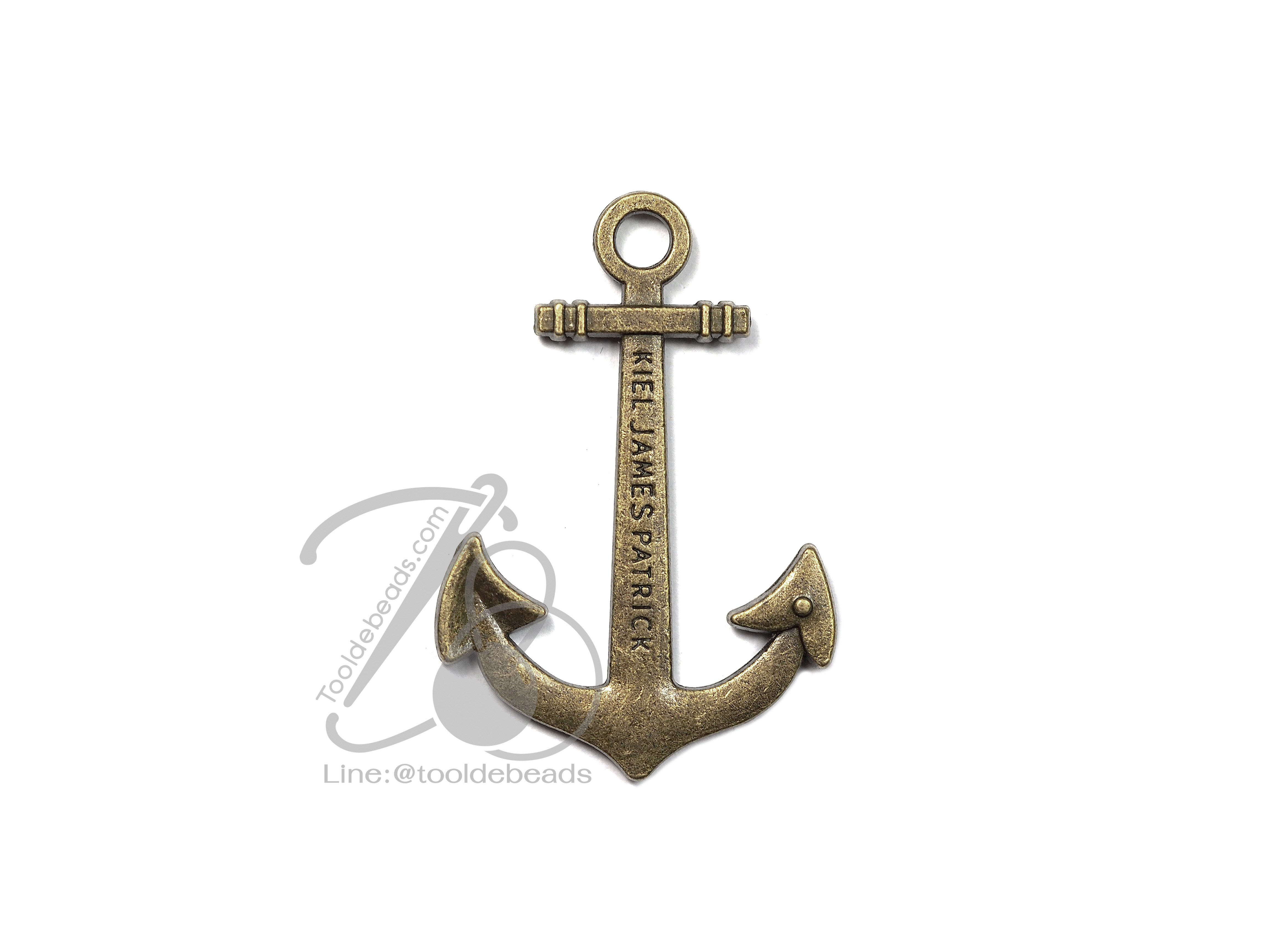 จี้เหล็ก 13 39มม. ลายสมอเรือยาว สีสนิม (1 ชิ้น) SKU-00456