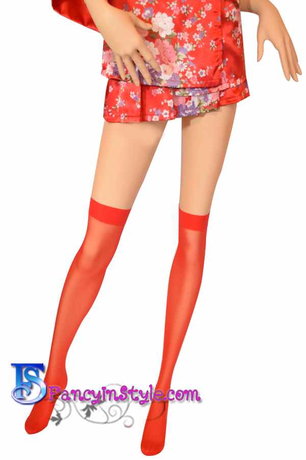 Stockings ถุงน่องเนื้อเนียนสีแดง