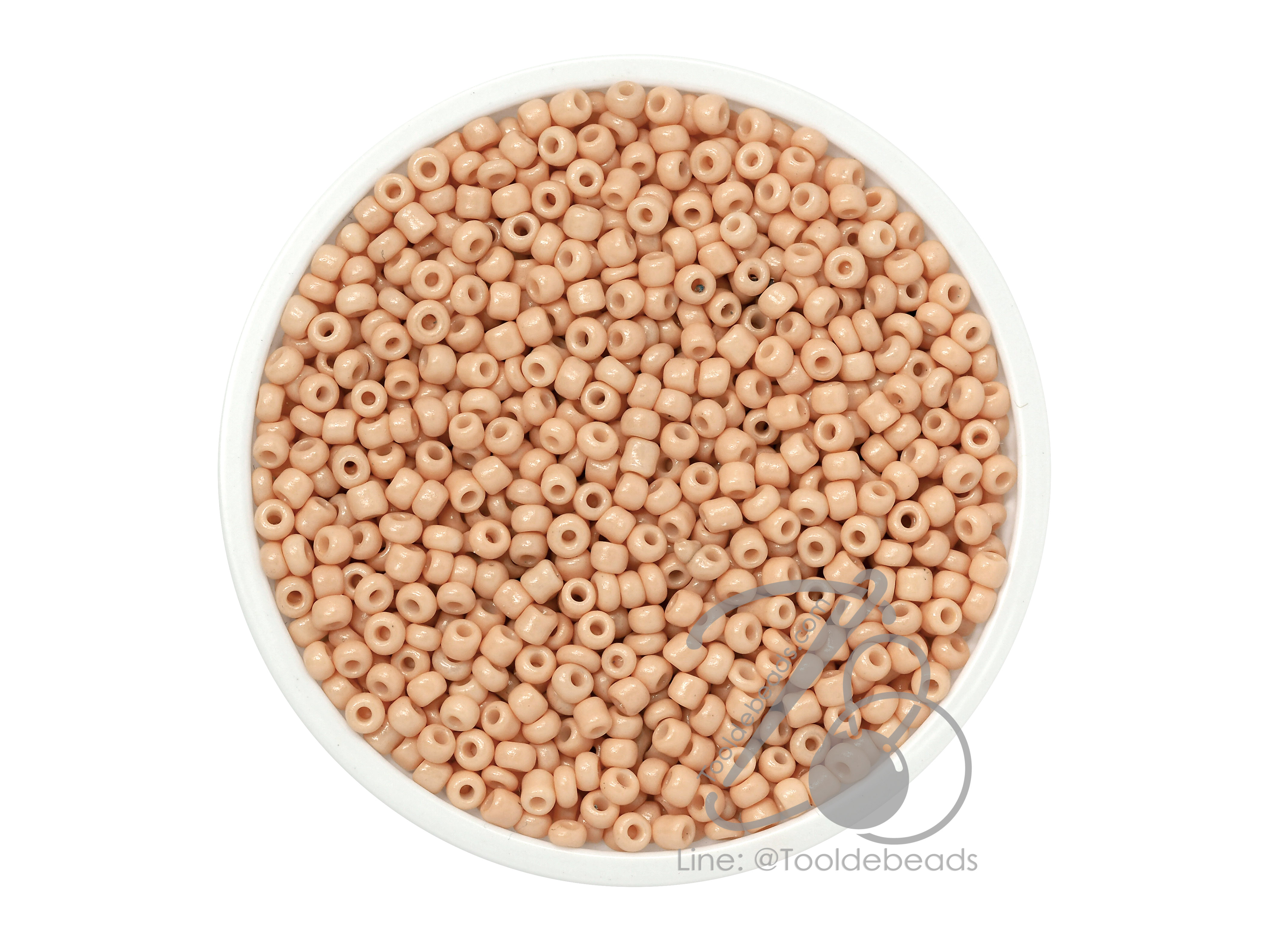 OK Brand ลูกปัดเม็ดทราย 12/0 โทนด้าน สีเนื้อ (100 กรัม) SKU-08405