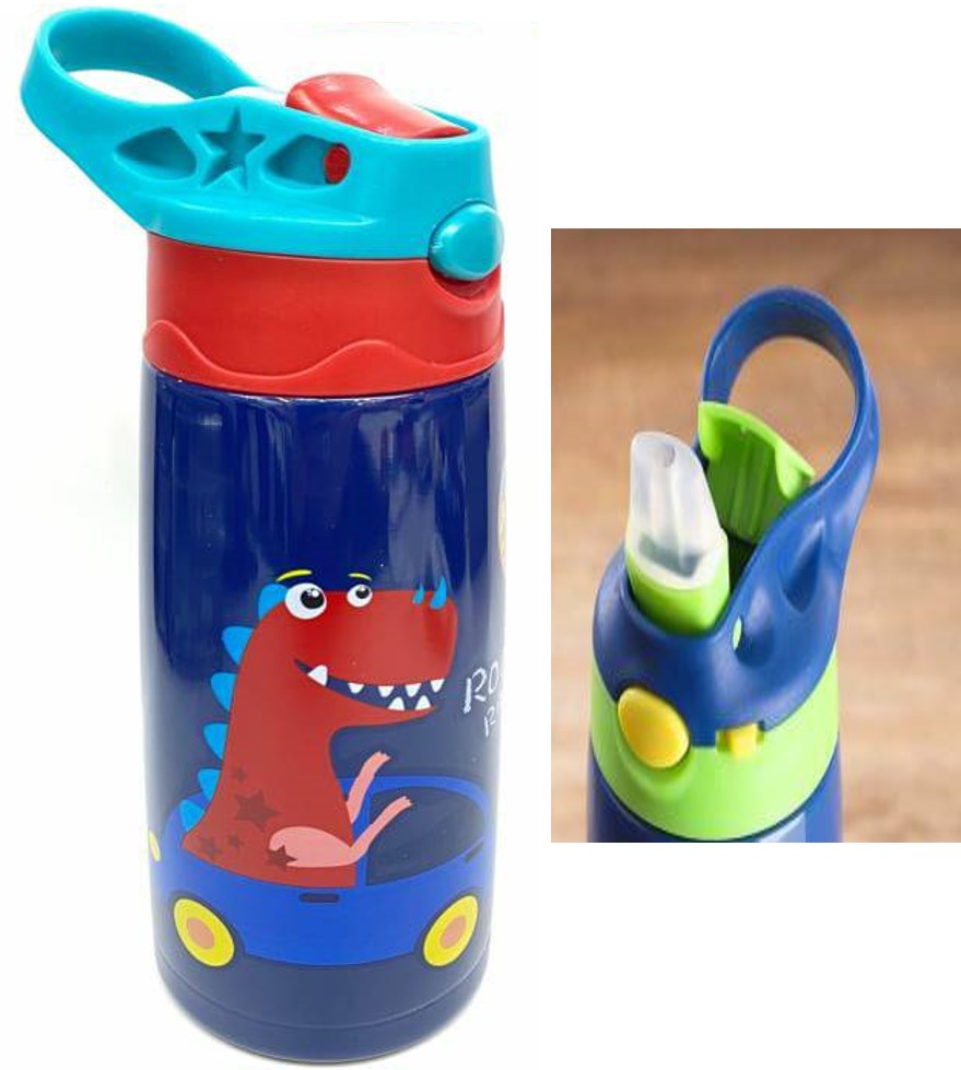 กระบอกน้ำเด็กพร้อมส่งเก็บอุณหภูมิพร้อมหลอด มือจับถนัดมือขนาด420 ml.