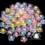 ลูกปัดอะคริลิค 16มม. ลายดอกซากุระสอดไส้ คละสีใส (10 กรัม) SKU-12632