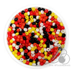 OK Brand ลูกปัดเม็ดทราย 8/0 โทนด้าน สีแดงมิกกี้ (100 กรัม) SKU-14369