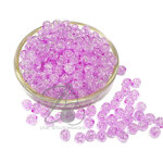 ลูกปัดอะคริลิค 8มม. ลายเกล็ดหิมะ สีม่วงอ่อน สีใส (80 กรัม)